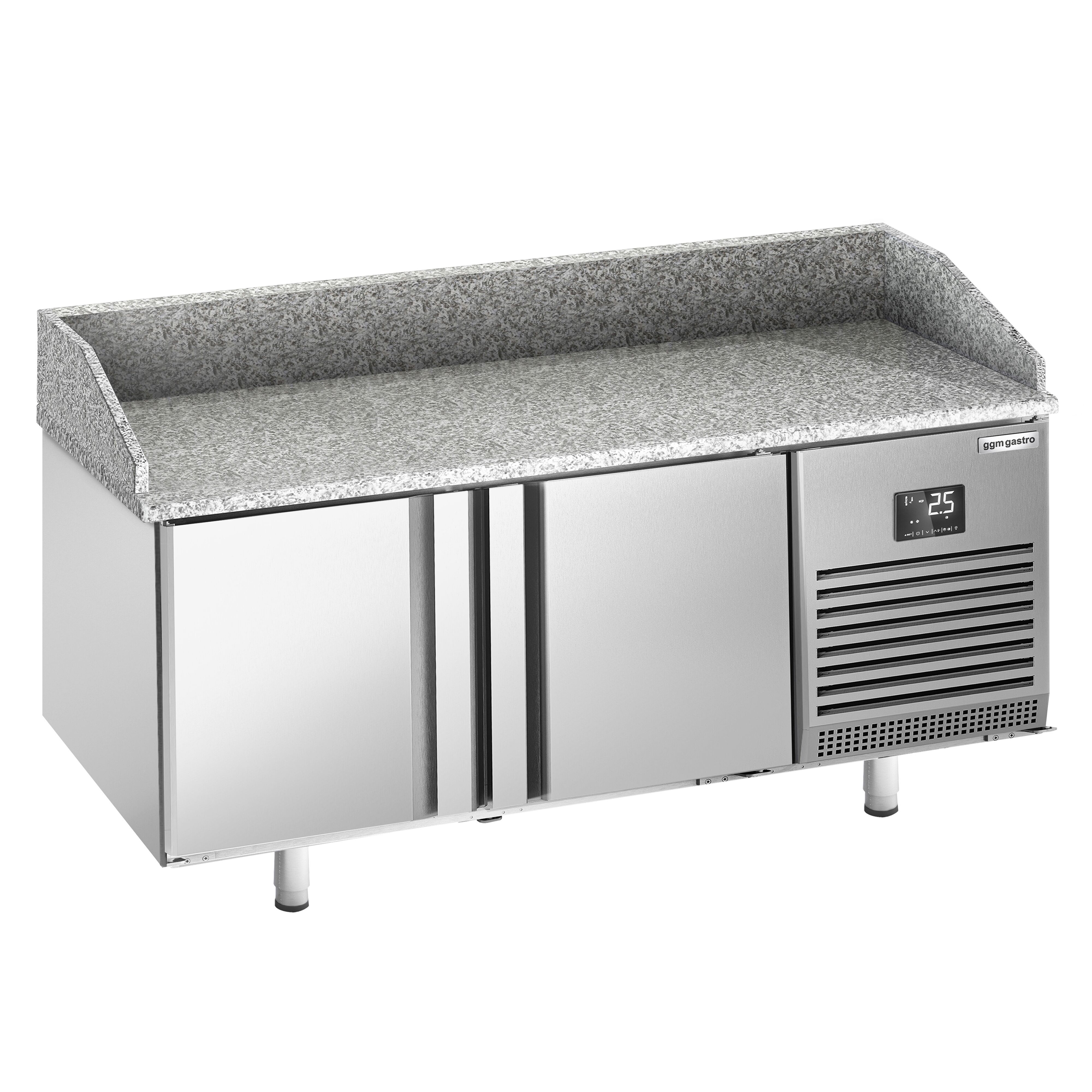 Commercial Pizza Prep Counter - Granite Top PREMIUM PLUS - 1738x800mm - with 2 doors