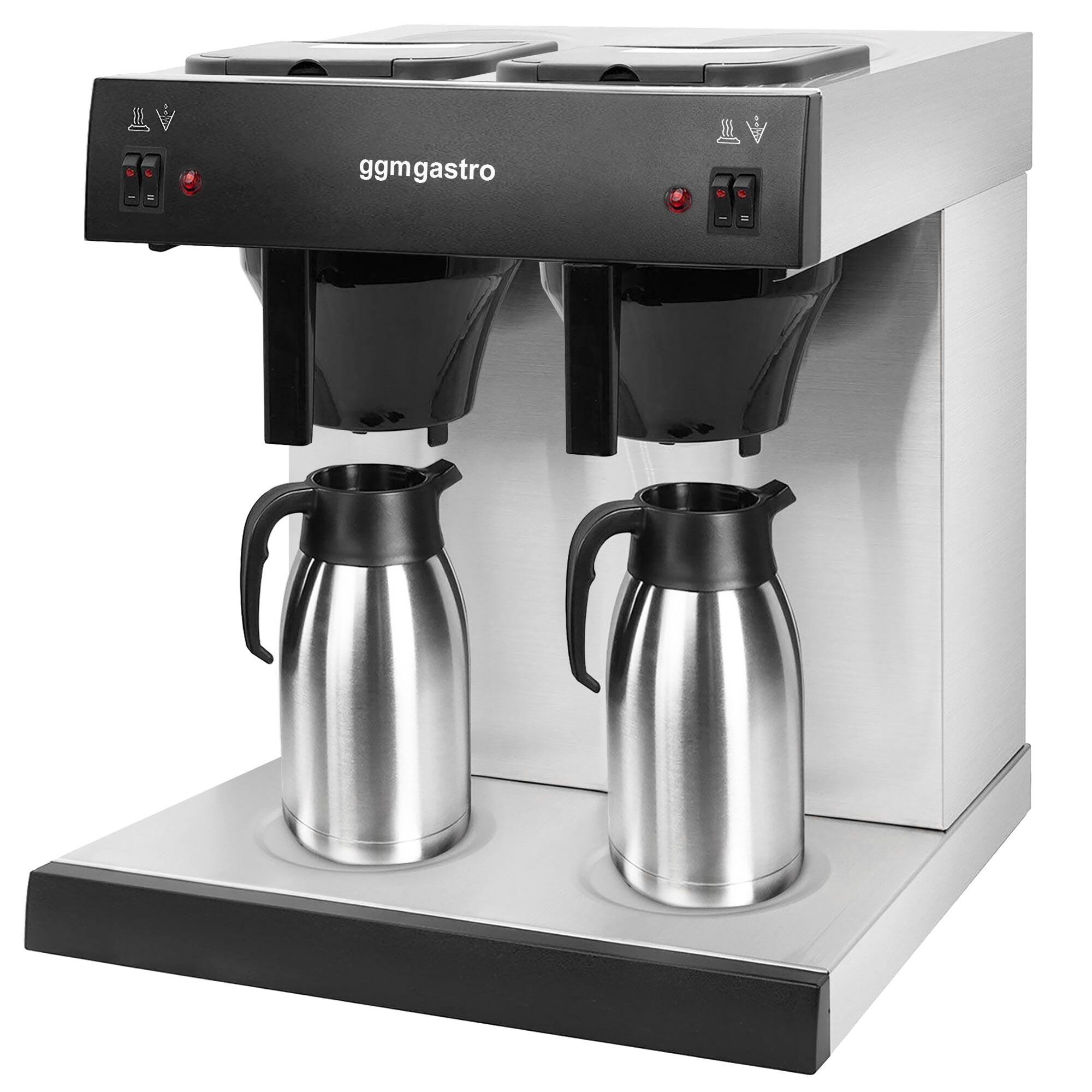 Machine à café filtre - 2x 2 litres - avec 2 plaques chauffantes - incl. 2 carafes isothermes