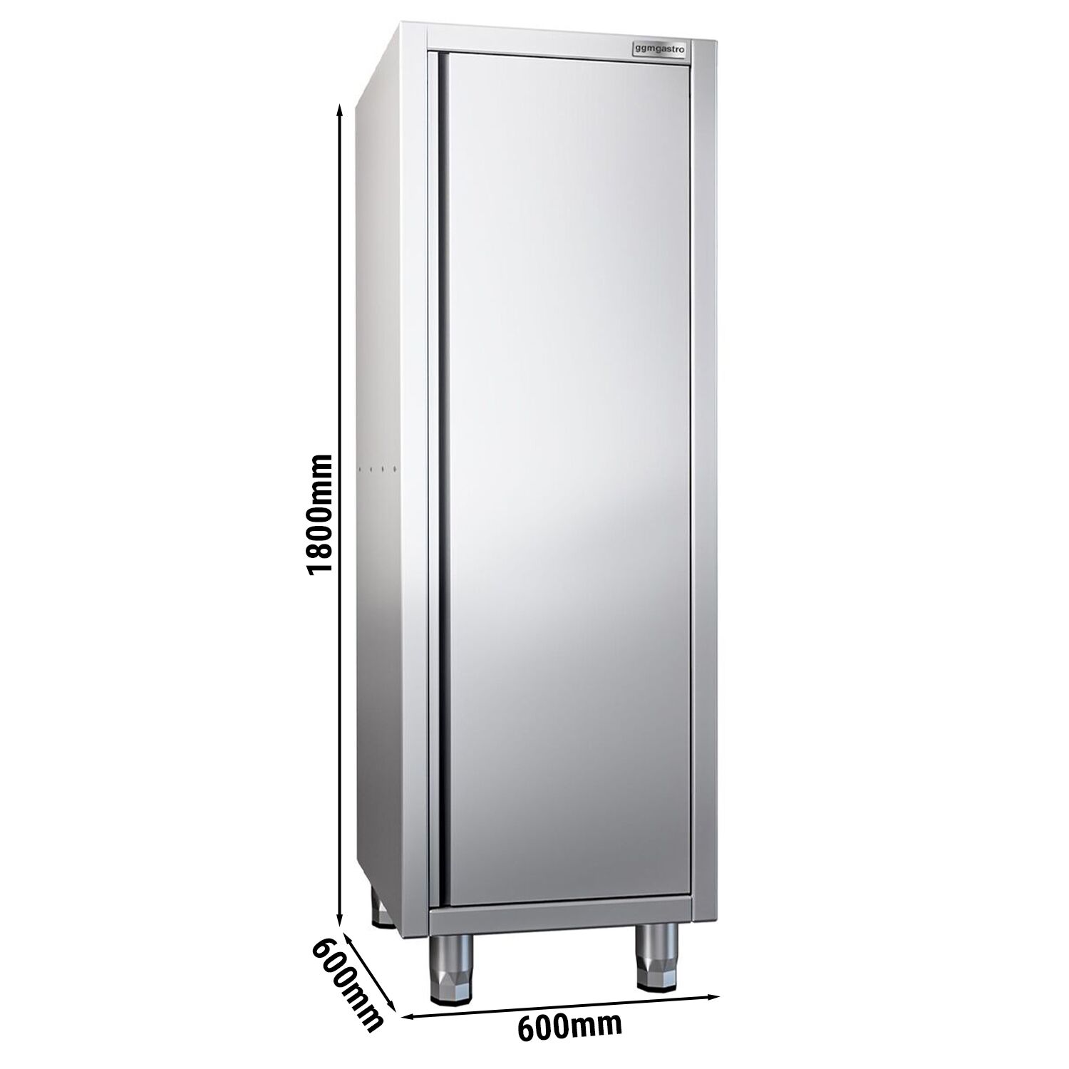 Armoire de travail en inox PREMIUM - 600x600mm - 1 porte battante - Hauteur: 1800mm