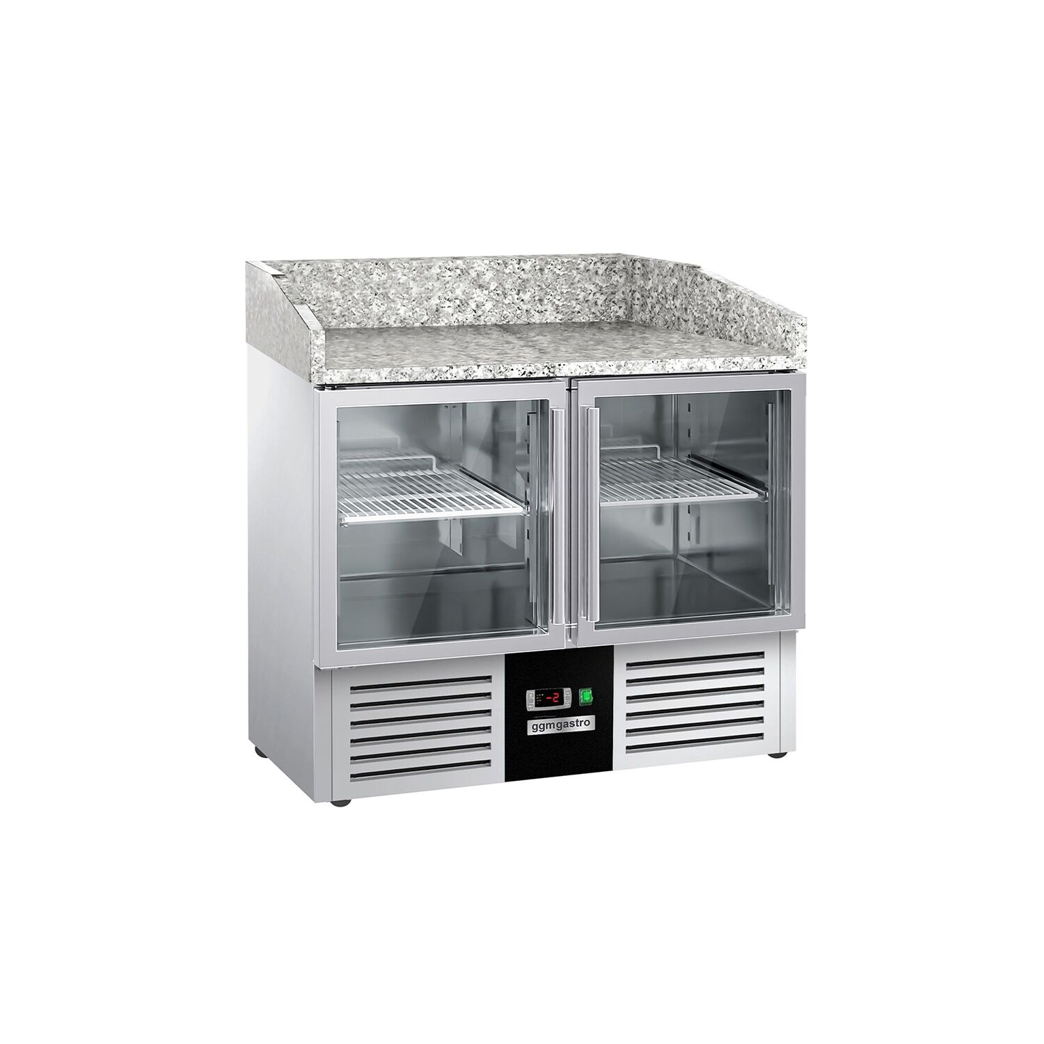 Table réfrigérée à pizza PREMIUM - 935 x 700 mm - 2 portes vitrées