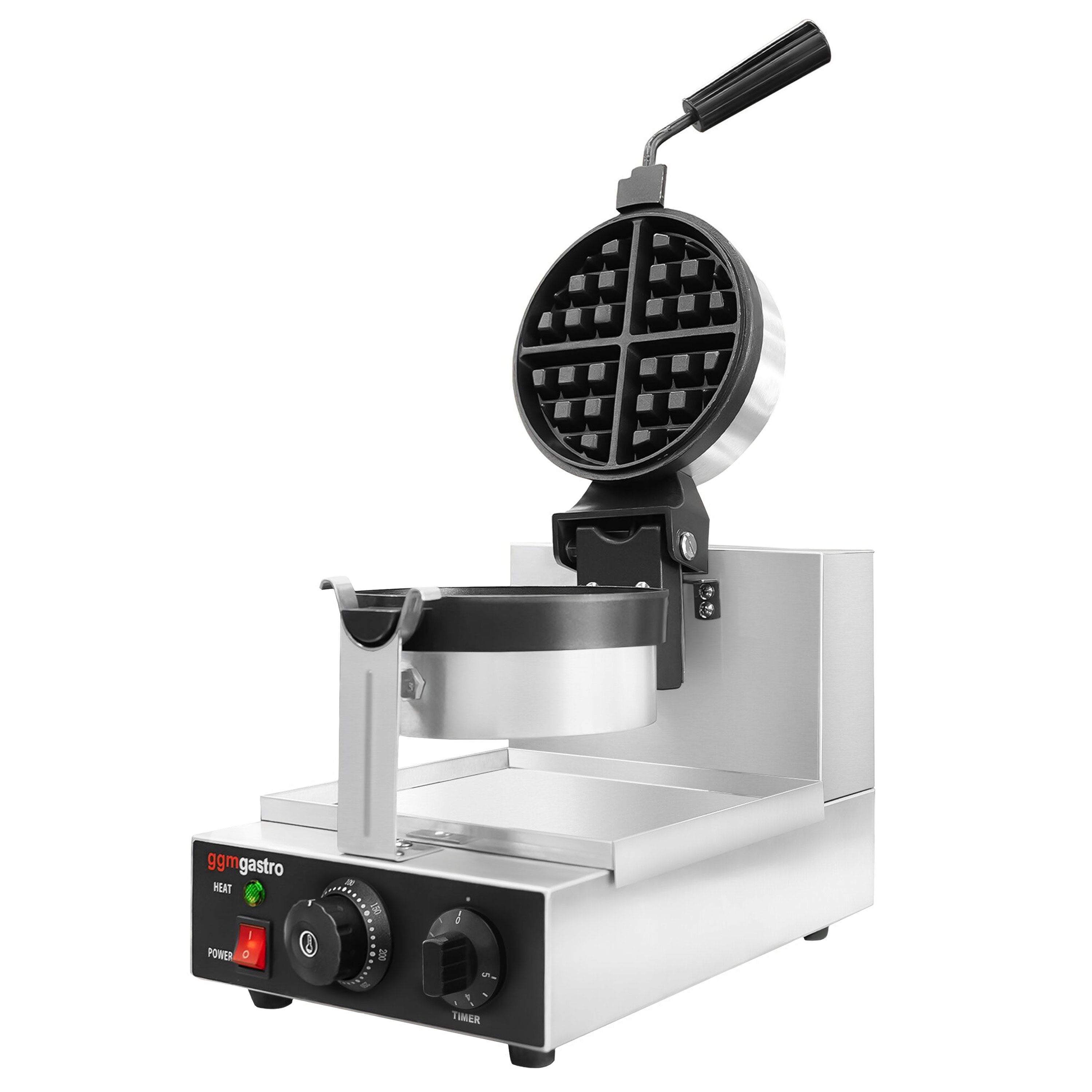Gaufrier – simple – manuel – 1,3 kW – Forme : rond – avec surface de cuisson rotative à 180°