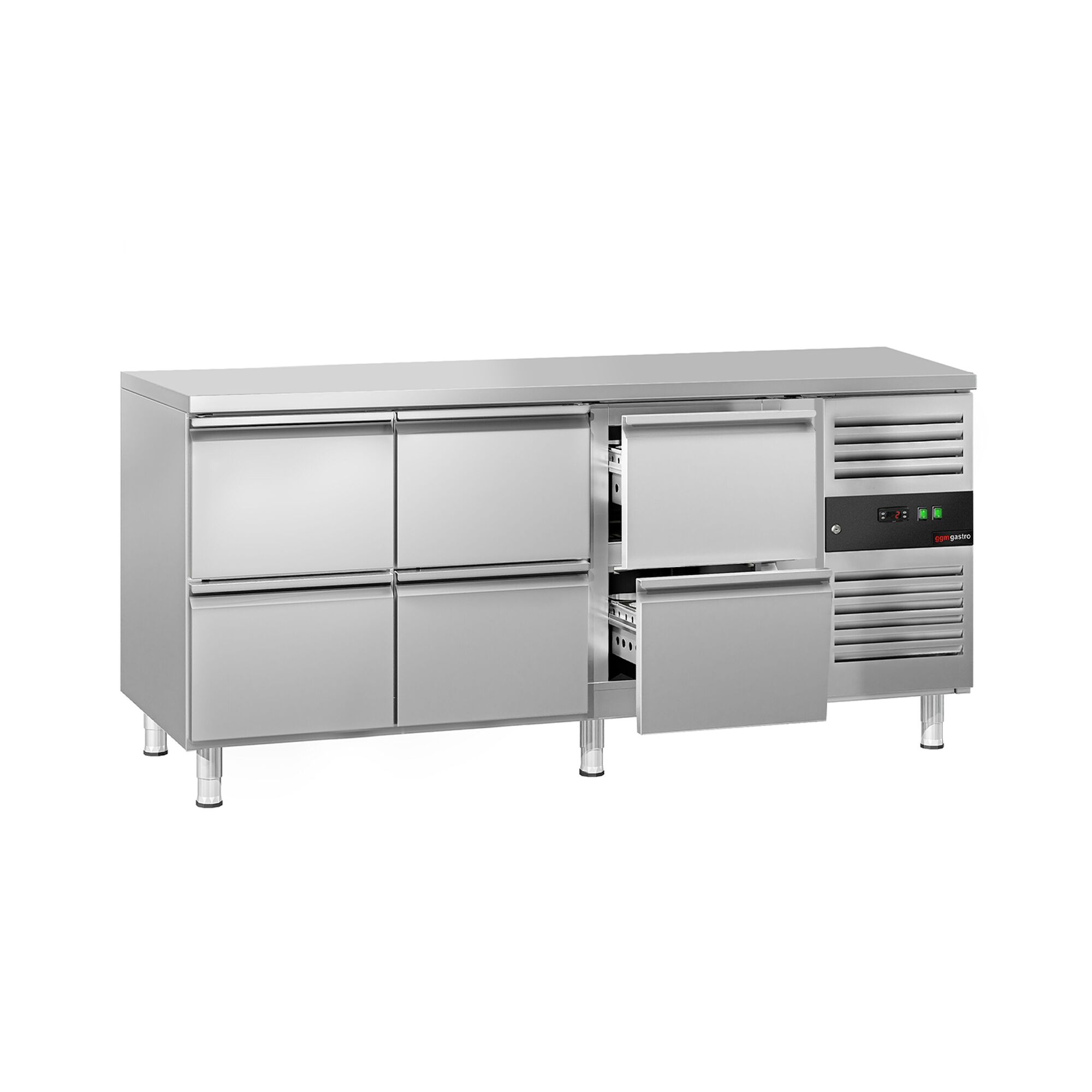 Kylbänk ECO - 1795x700 mm - 417 l - Fläktkyla - GN 1/1 - med 6 lådor