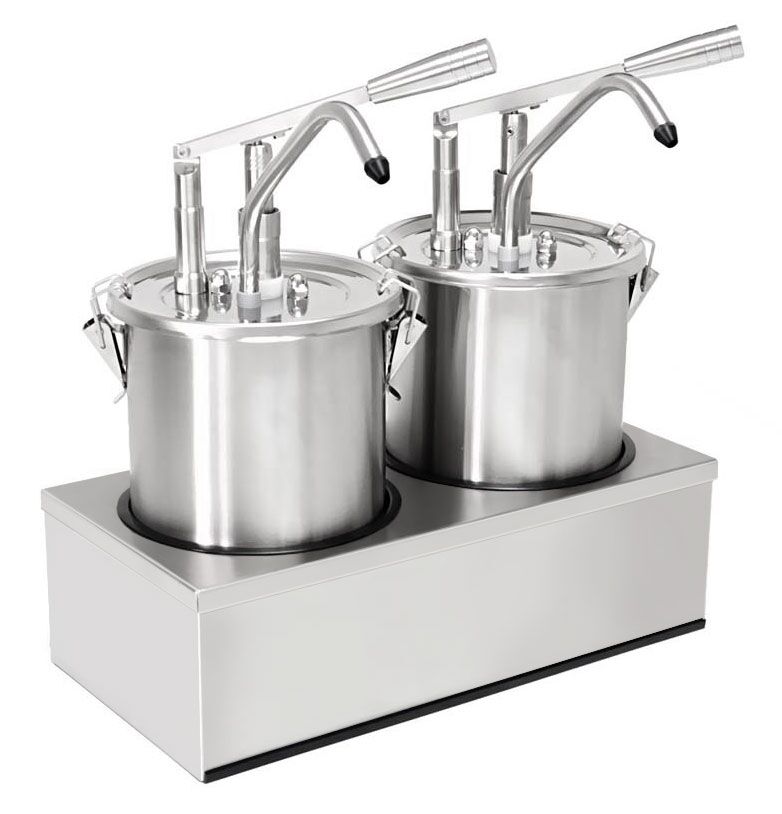 Distributeur de sauces - 2x 4 litres - incl. support en inox