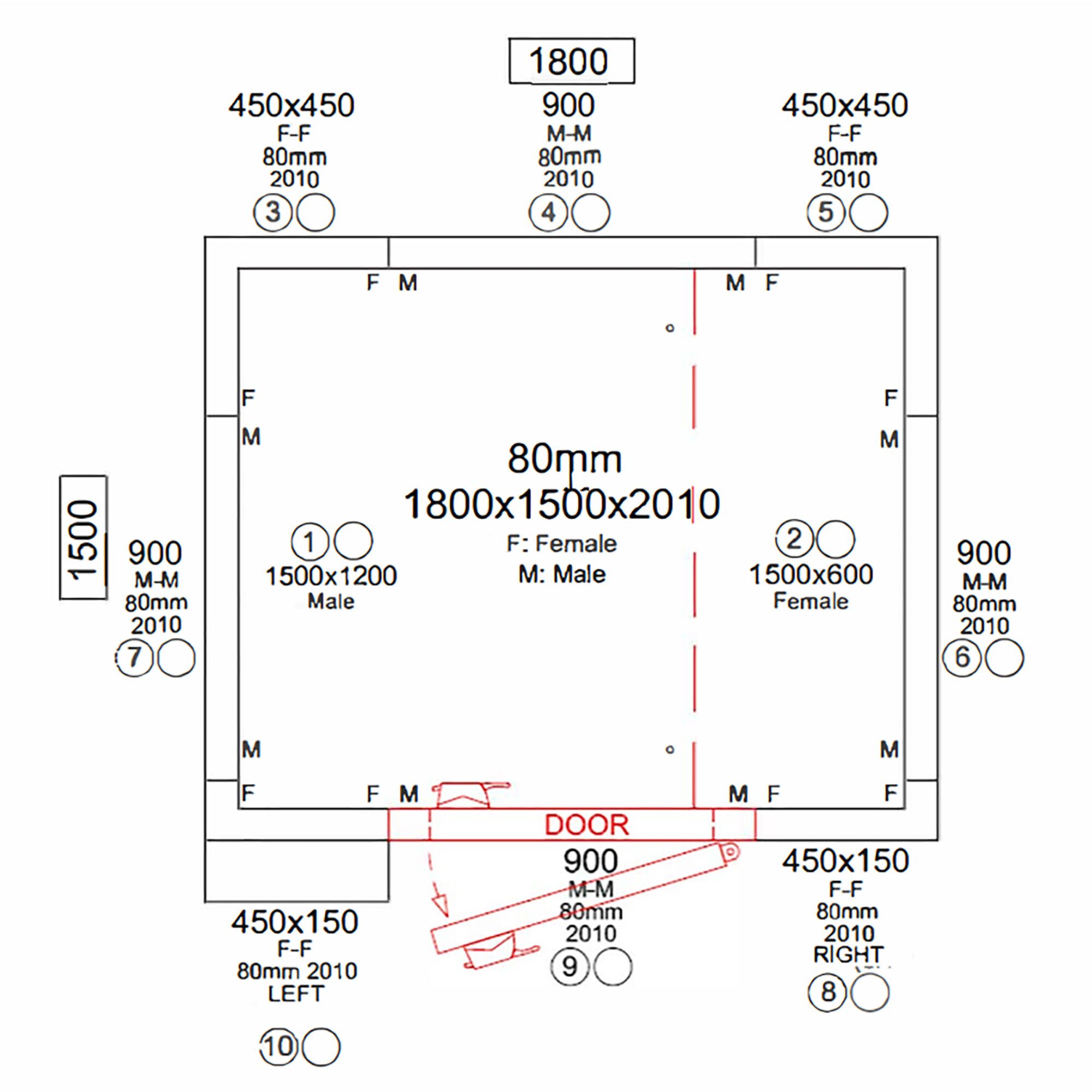 Chladicí box - 1,8 x 1,5 m - výška: 2,01 m - 4,06 m³