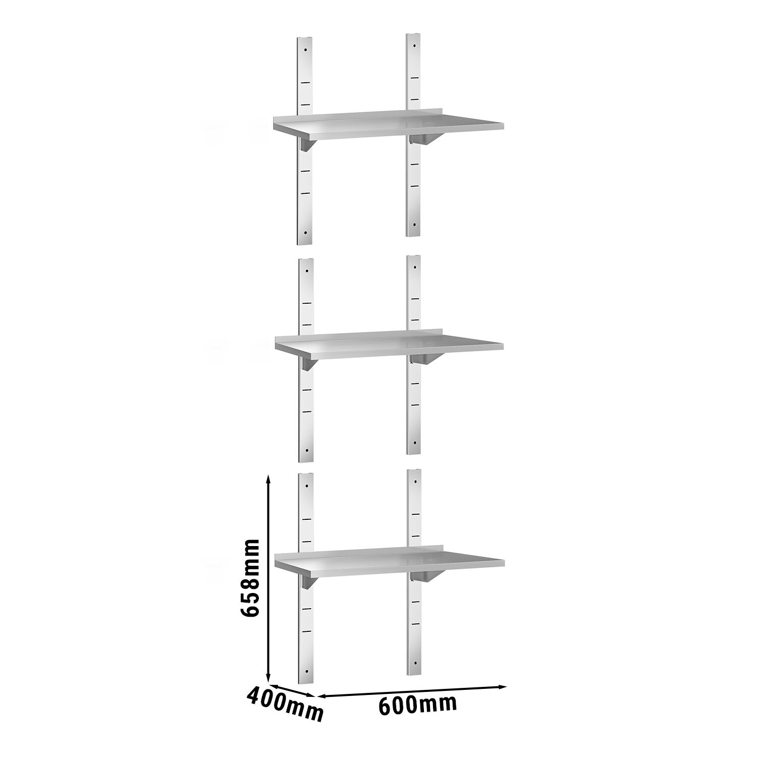 Étagère murale PREMIUM - 600 x 400 mm - avec 3 niveaux