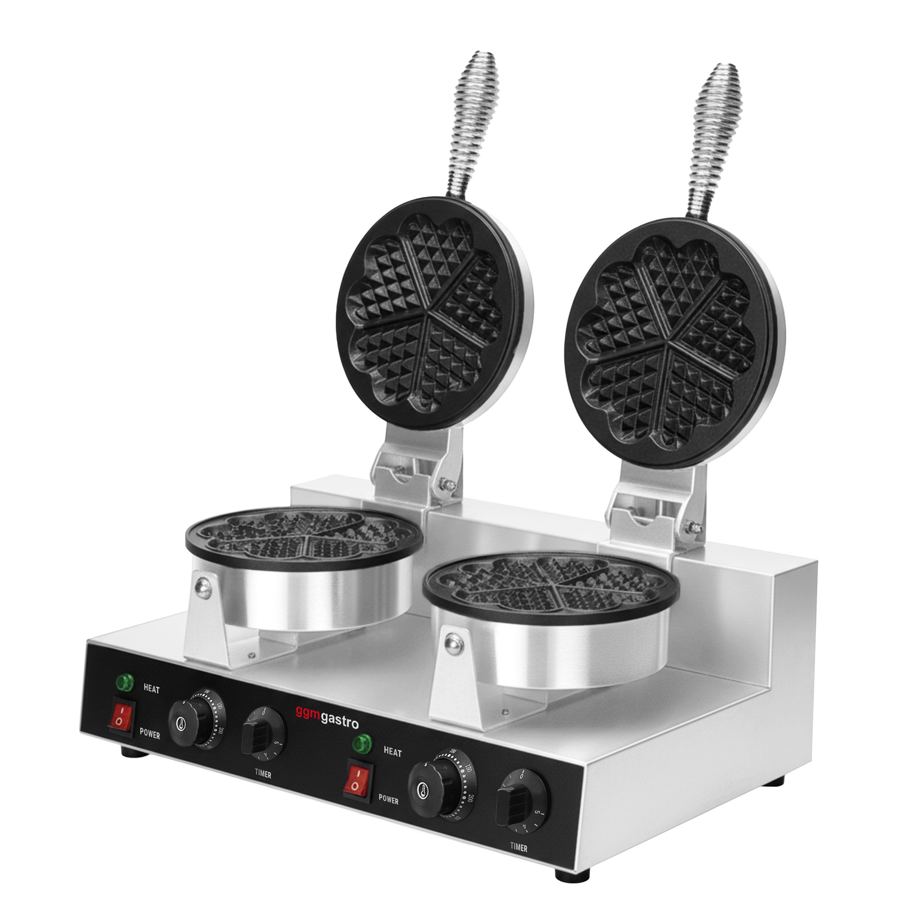Gaufrier – double – 2,6 kW – Forme : cœur