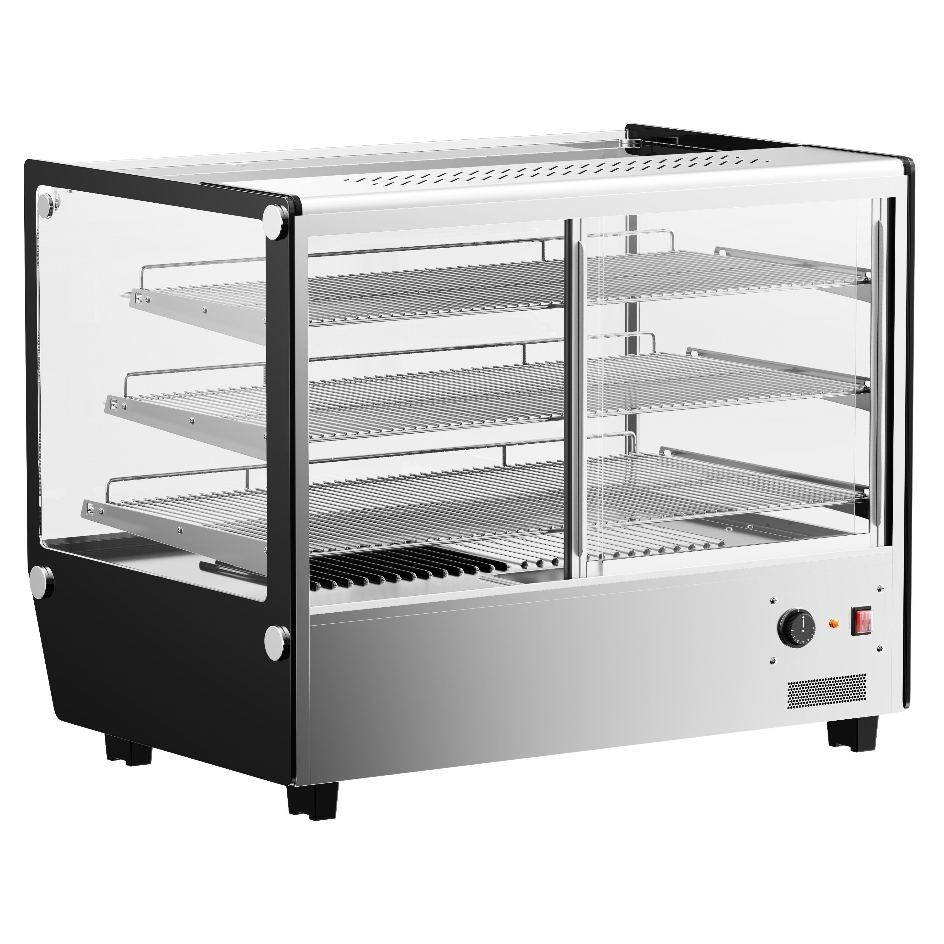 Vitrine chauffante – 880 mm – 1,5 kW – avec 3 étagères