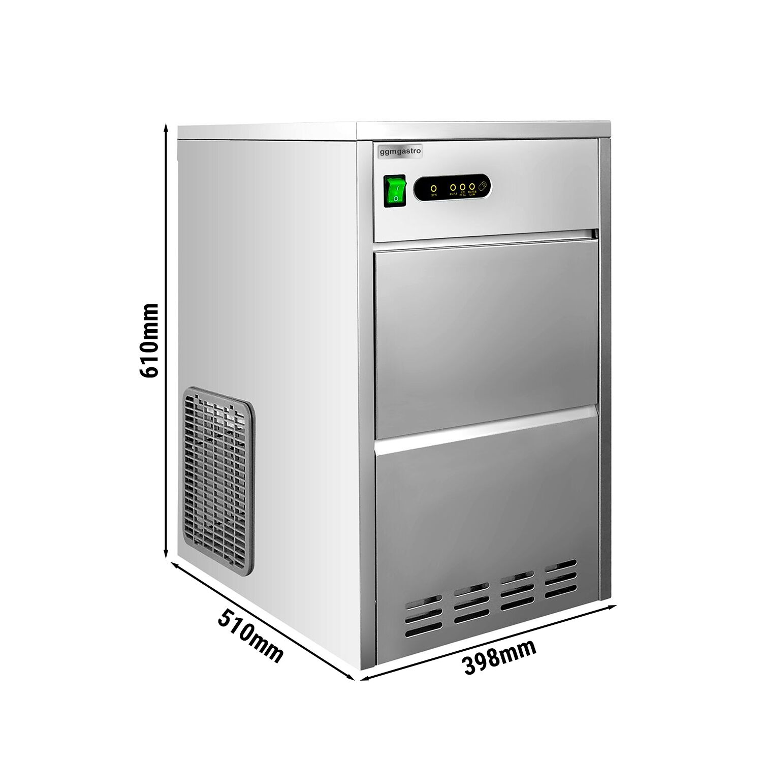 Výrobník kostek ledu - Dutý válec - 28 kg/24h - Vodou chlazené