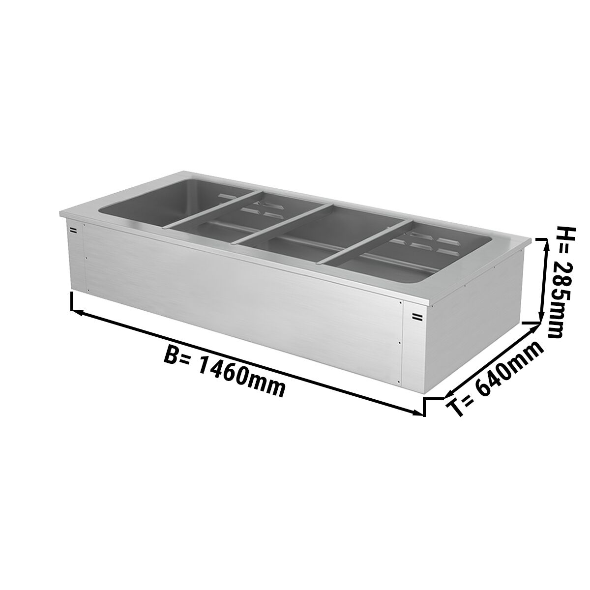 Einbau Bain-Marie - 1500mm - 4x GN 1/1 - 2,92 kW