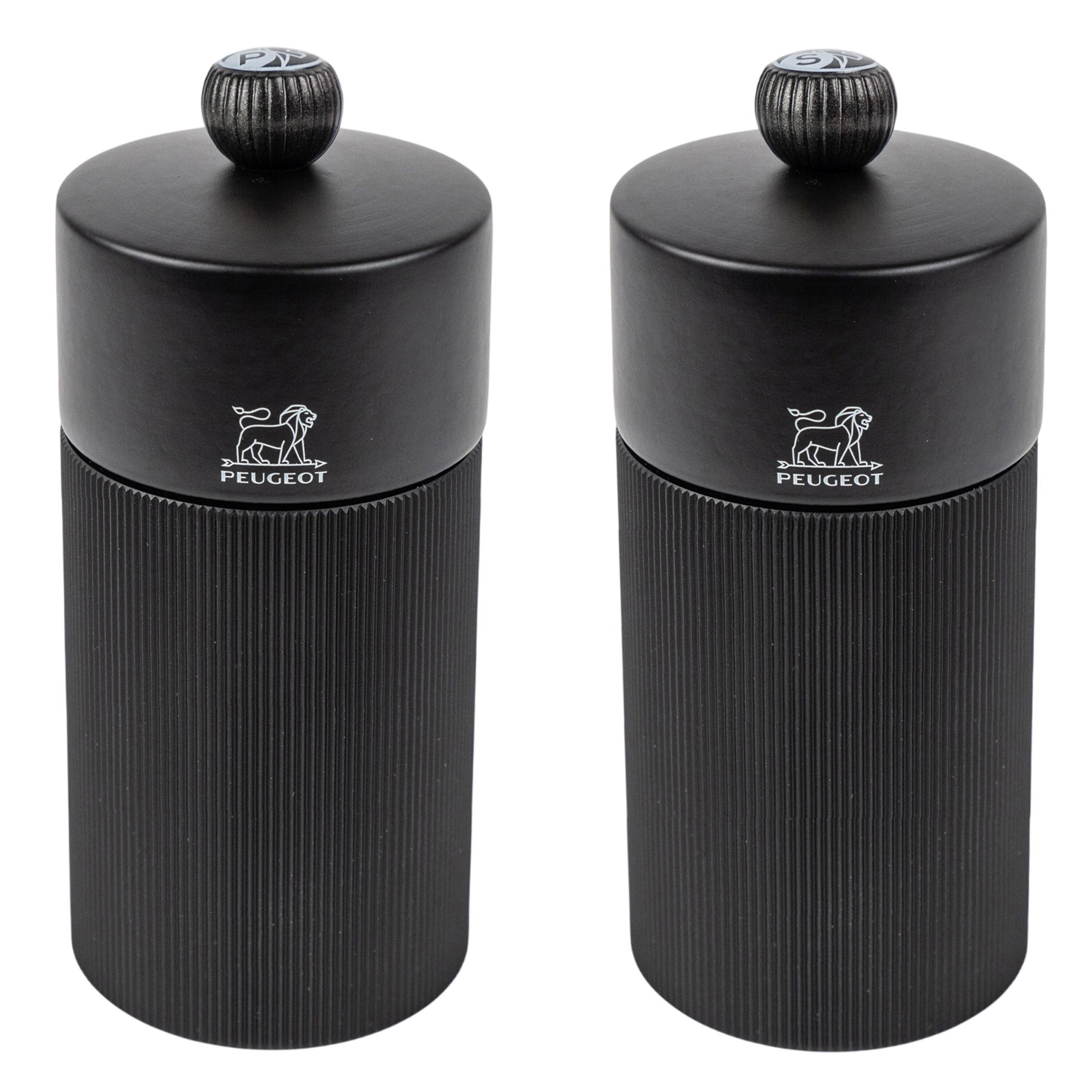 (6 pièces) PEUGEOT | NIGHT Chic Line – Moulin à sel & poivre – Hauteur : 120 mm – Noir mat