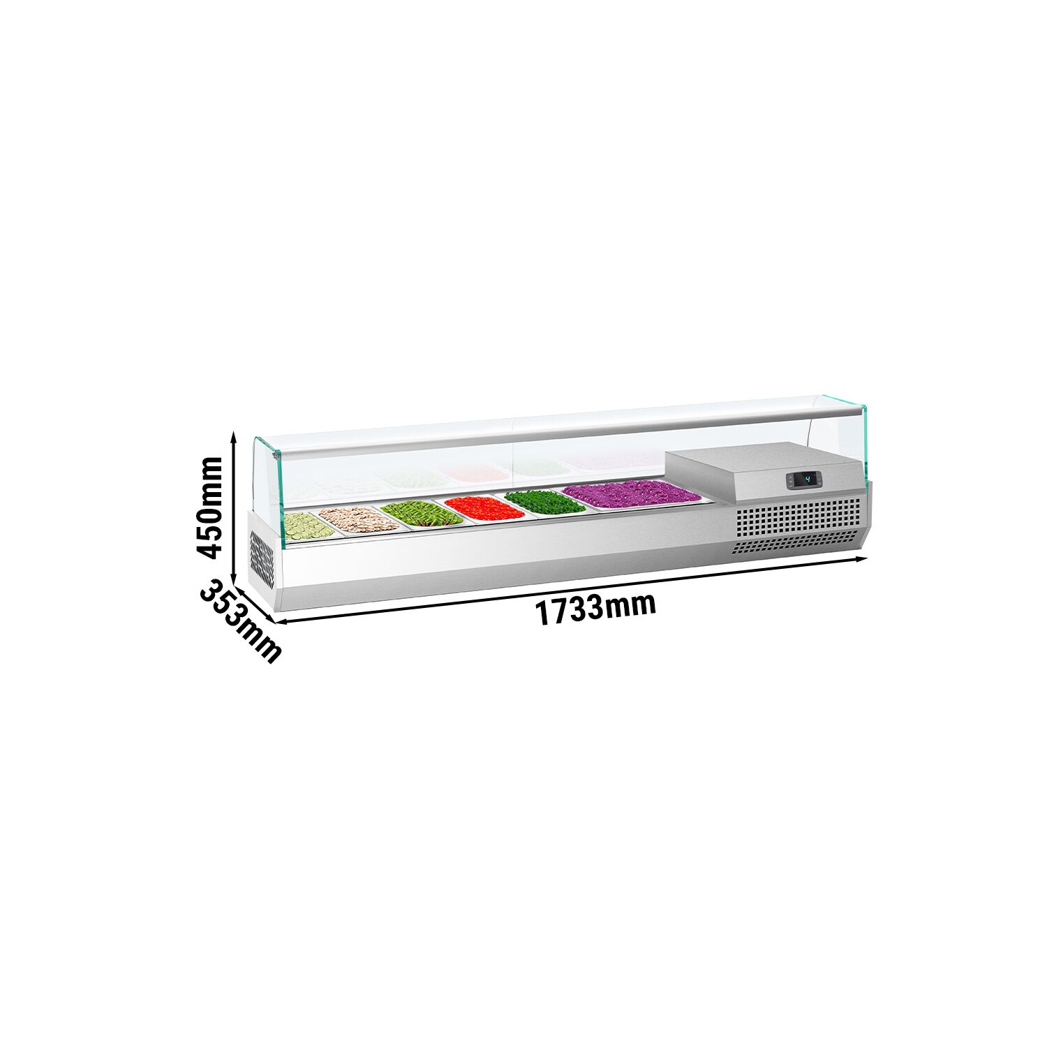 Vitrine Réfrigérée à Ingrédients PREMIUM PLUS - 1733x353mm - 7x GN 1/4