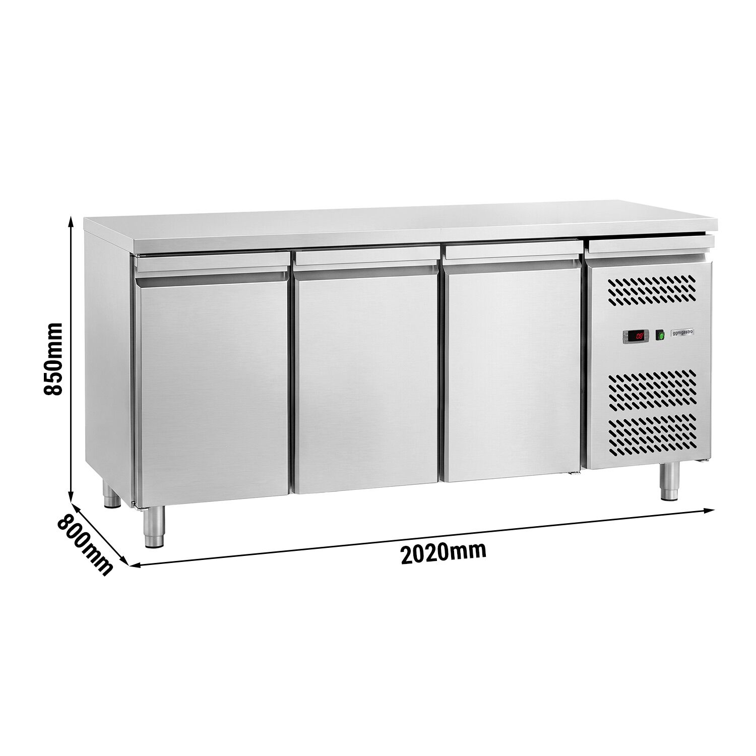 Bakery Counter Fridge ECO - 2020x800mm - with 3 doors - capacity 456 litres