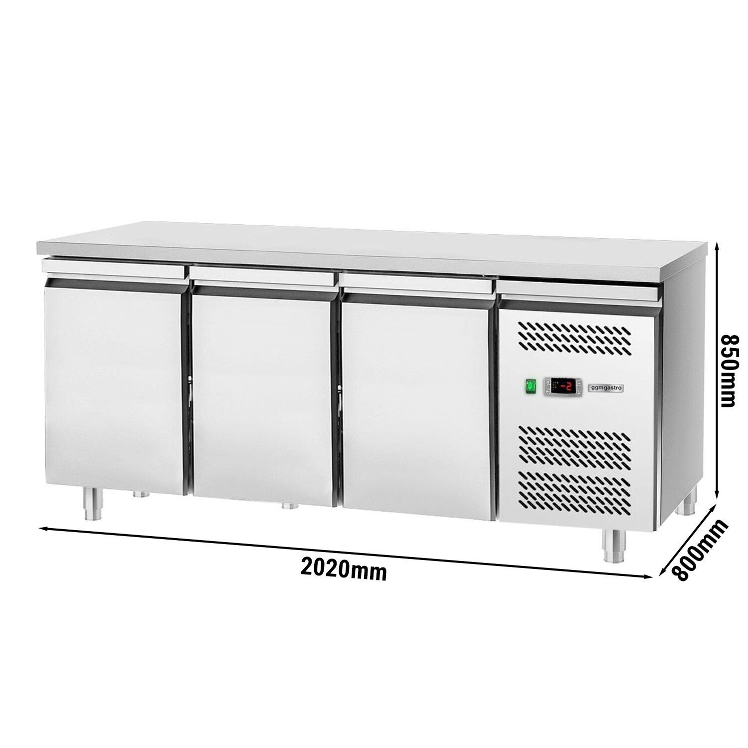 Table réfrigérée de boulangerie ECO - 2000x800 mm - avec 3 portes