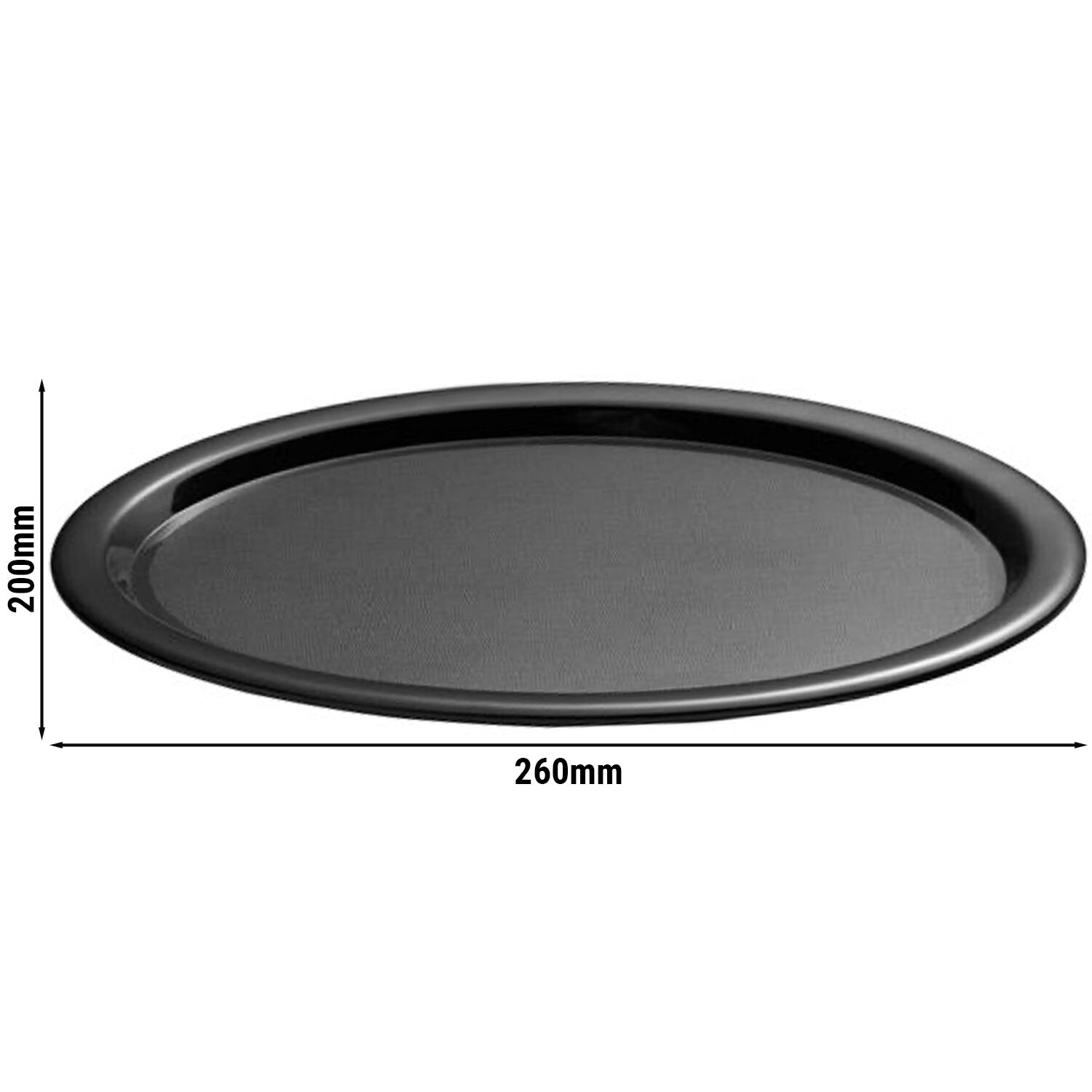 (6 pcs) Plateau de présentation - KAFFEEHAUS - Mélamine - 260x200mm - Hauteur:15mm - Noir - empilable, compatible lave-vaisselle