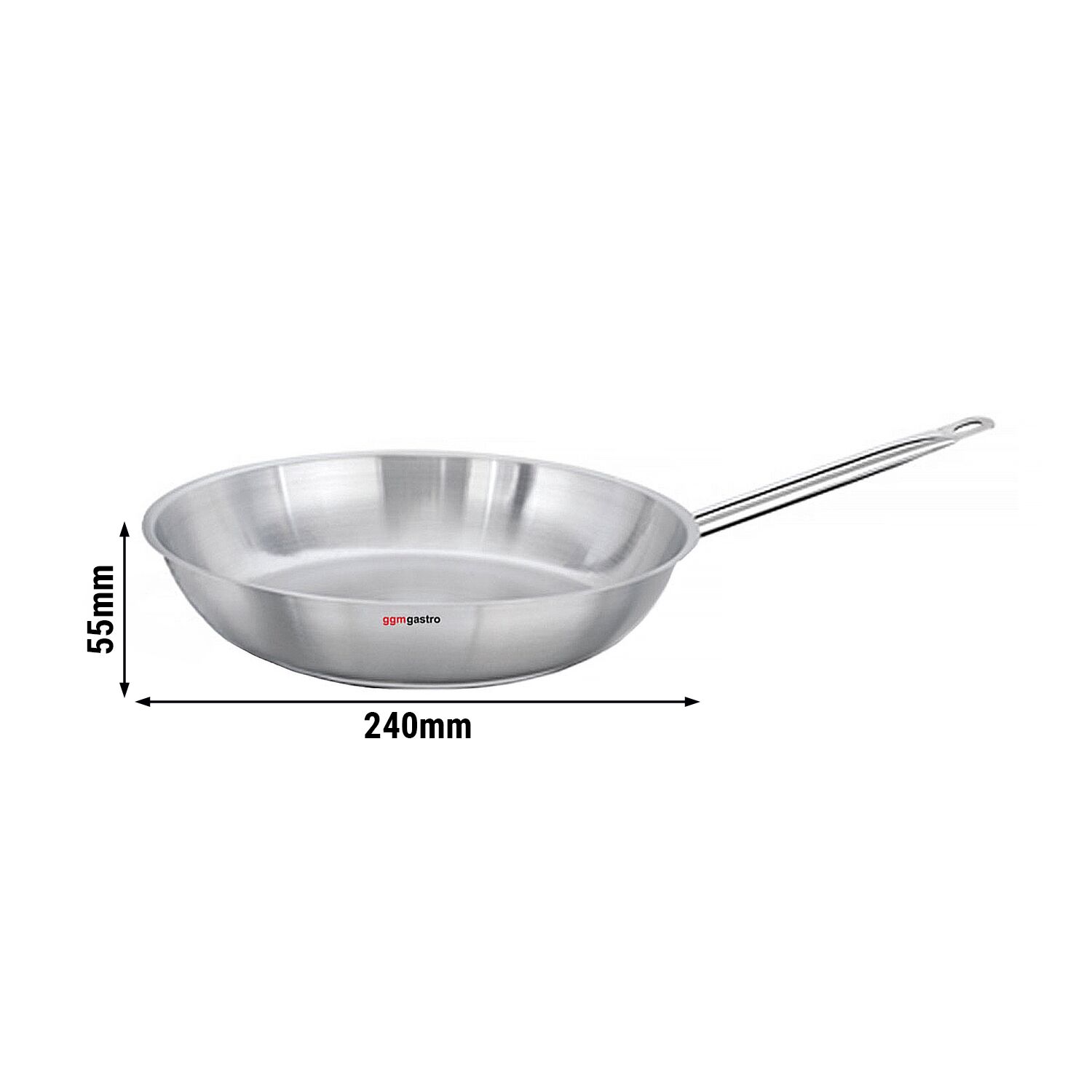 Patelnia - stal nierdzewna - 2l - Ø 240mm - wysokość: 55mm - do indukcji