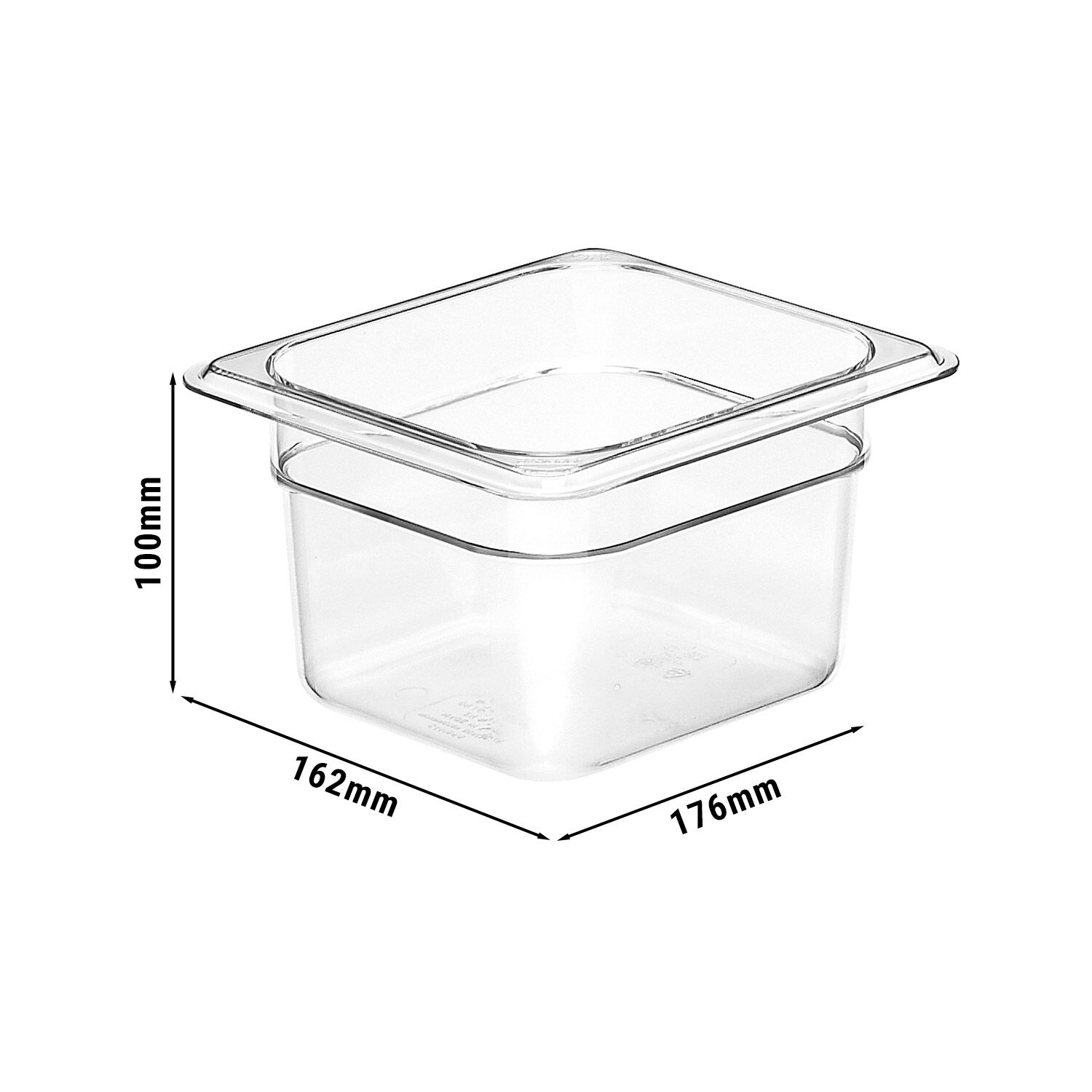 (6 pièces) CAMBRO | Camview® - Bac GN 1/6 en copolymère - Transparent - Hauteur : 100 mm - Sans BPA