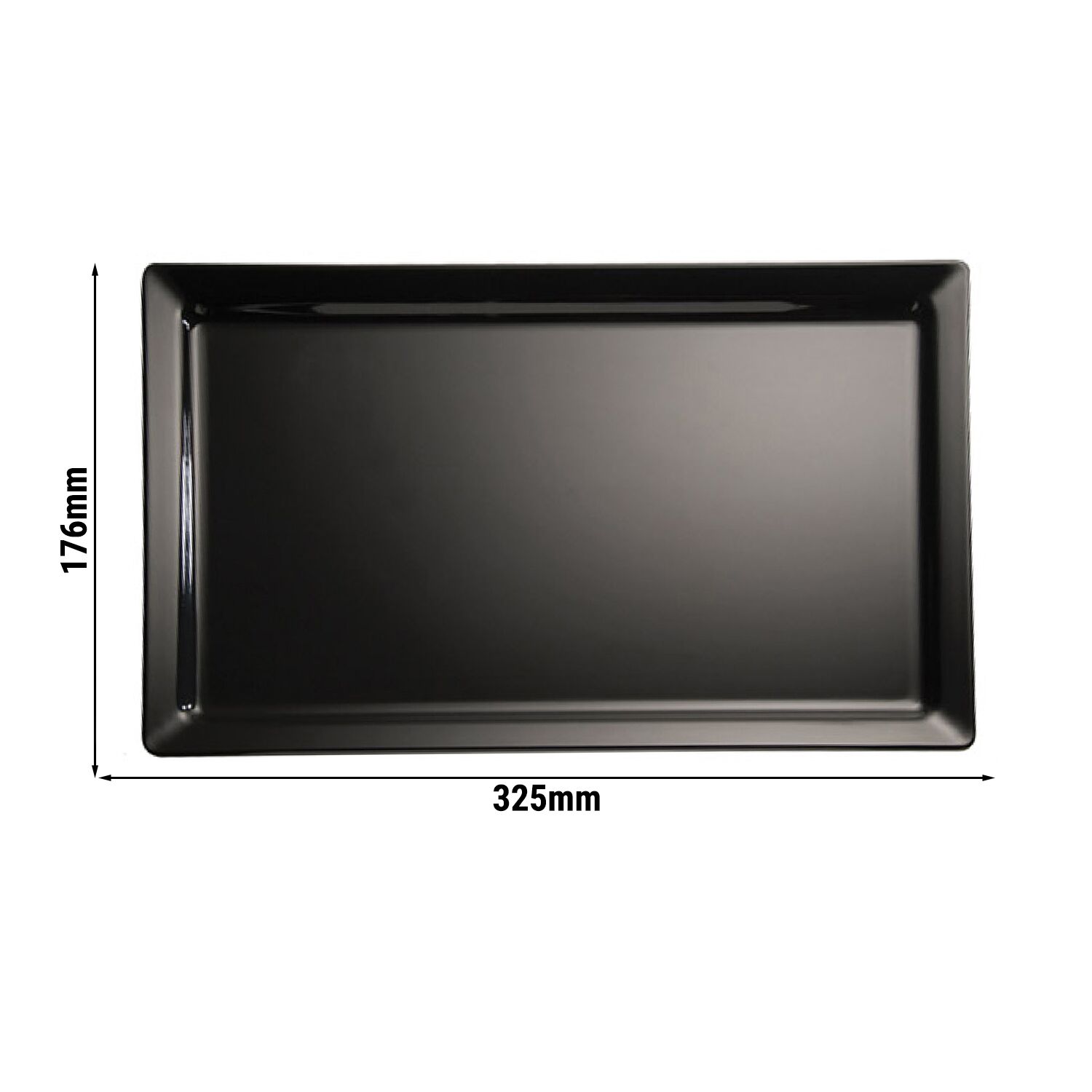 (6 pièces) Plateau GN 1/3 – PURE – Mélamine – Hauteur : 30 mm – Noir