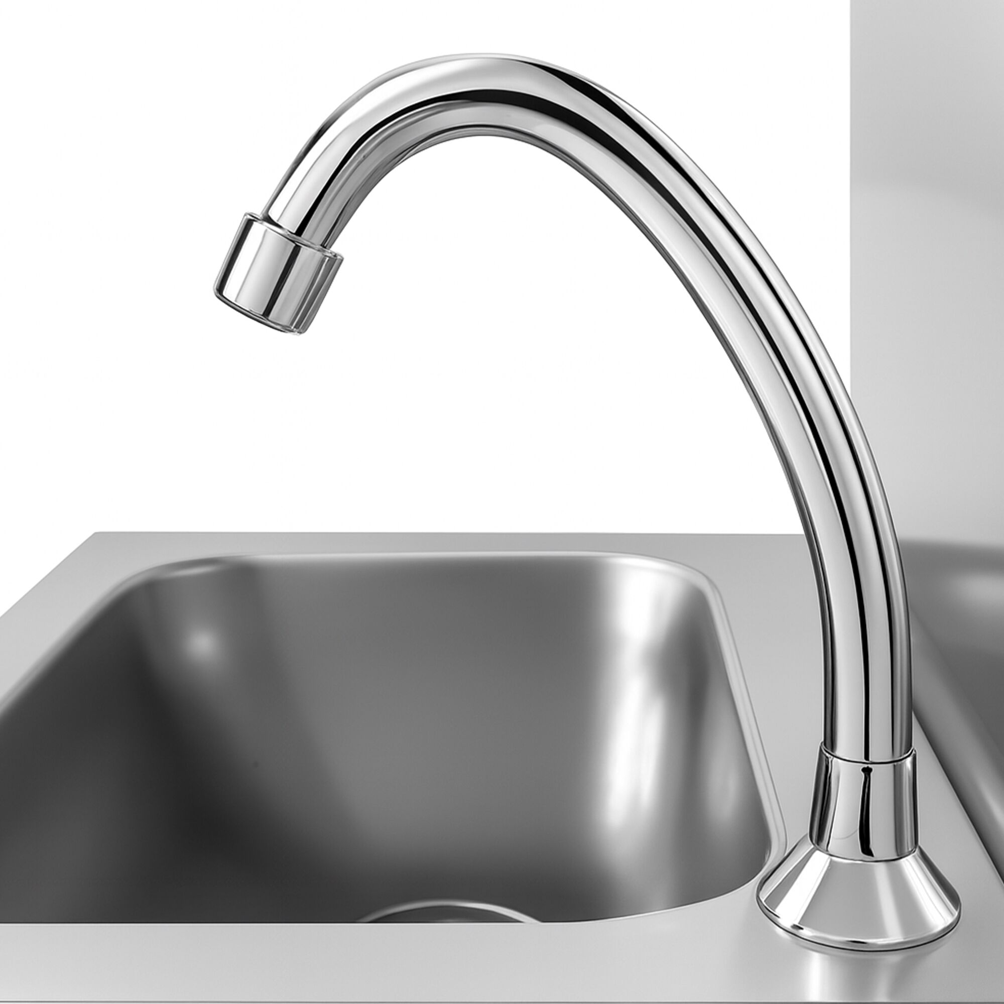 Lave-mains - Acier inoxydable - avec commande fémorale (raccordements eau froide & eau chaude)