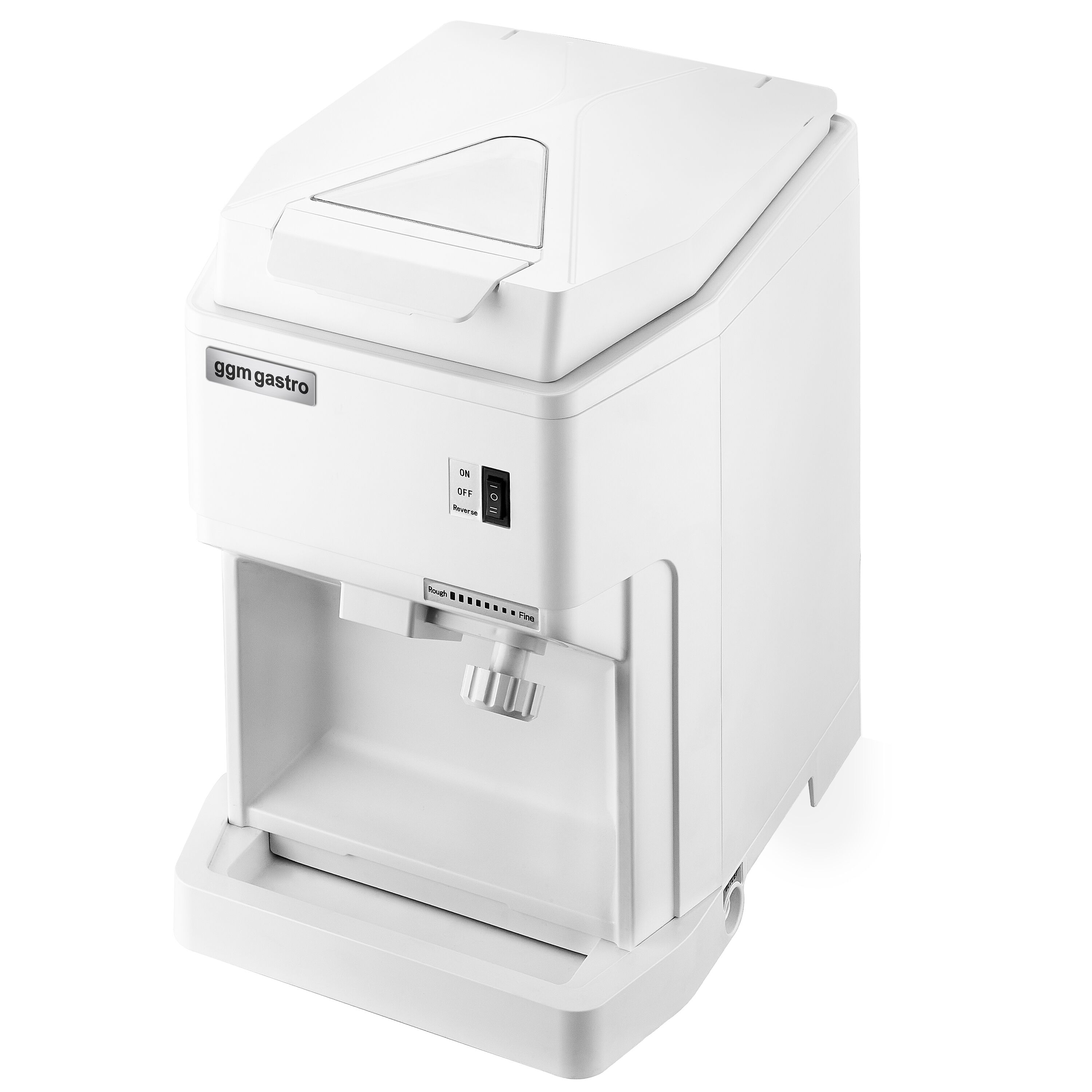 Broyeur à glace - 2,0kg/min - 250W - taille de glace réglable - Blanc - avec bac collecteur 2,5kg