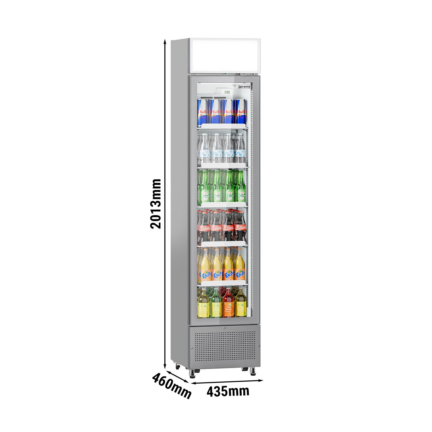 Vitrine réfrigérée à boissons - 145 litres - design sans cadre - avec 1 porte vitrée et écran publicitaire