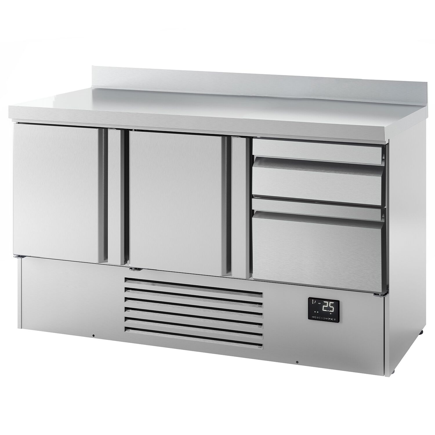 Table réfrigérée Premium PLUS - 1460 x 700 mm - avec 2 portes - 2 tiroirs - avec dosseret