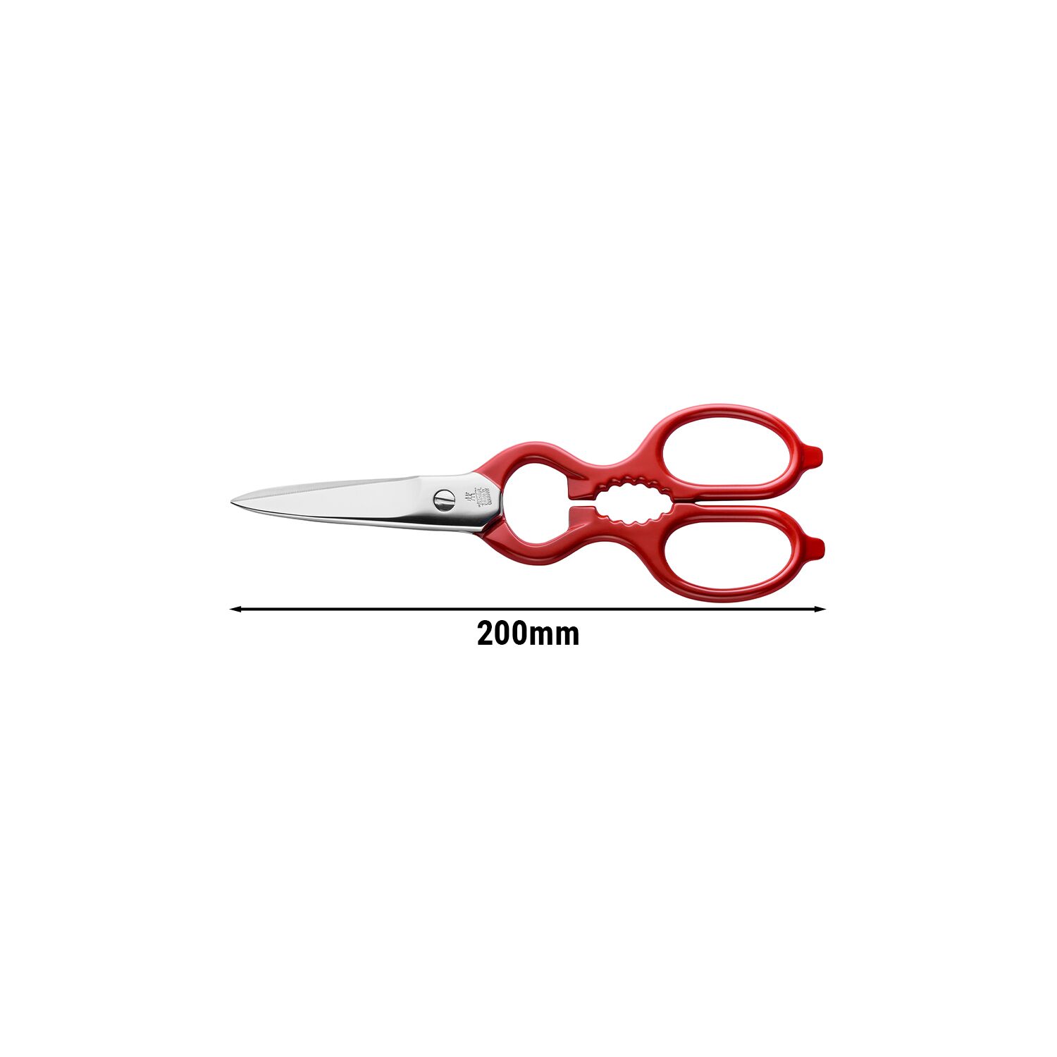 ZWILLING | Multi-Purpose Kitchen Scissors – 200 mm - Stainless Steel - Bottle & Lid Opener - Red