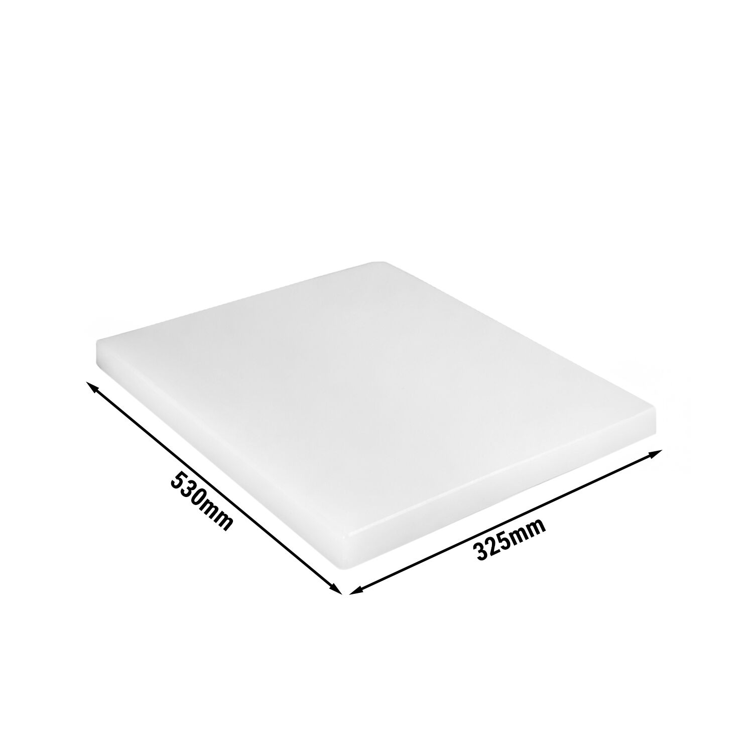 Planche à découper antidérapante - 325x530mm - Épaisseur: 20mm - Conforme HACCP - PEHD 500 - Blanc