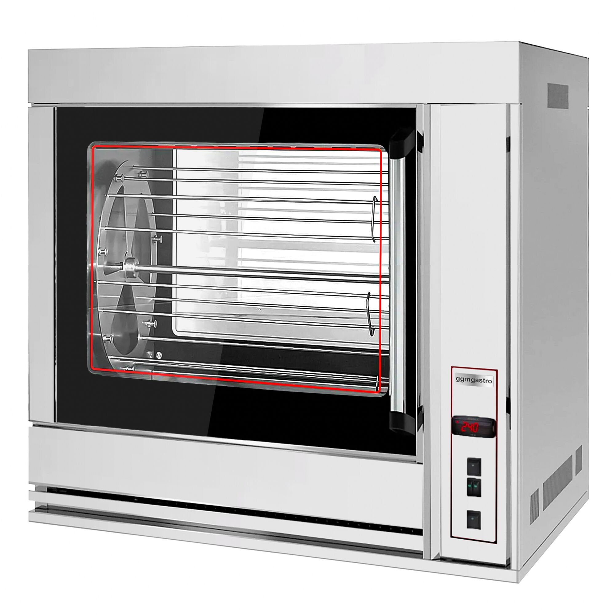 Elektro Rotations Hähnchengrill - 10 kW - mit 7 Spießen für bis zu bis zu 42 Hähnchen