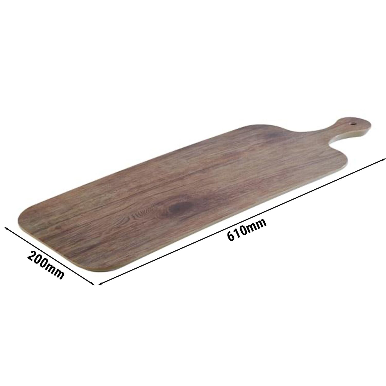 (6 pcs) Plateau de présentation - OAK - Mélamine - 610x200mm - Hauteur:15mm - Brun - empilable, compatible lave-vaisselle