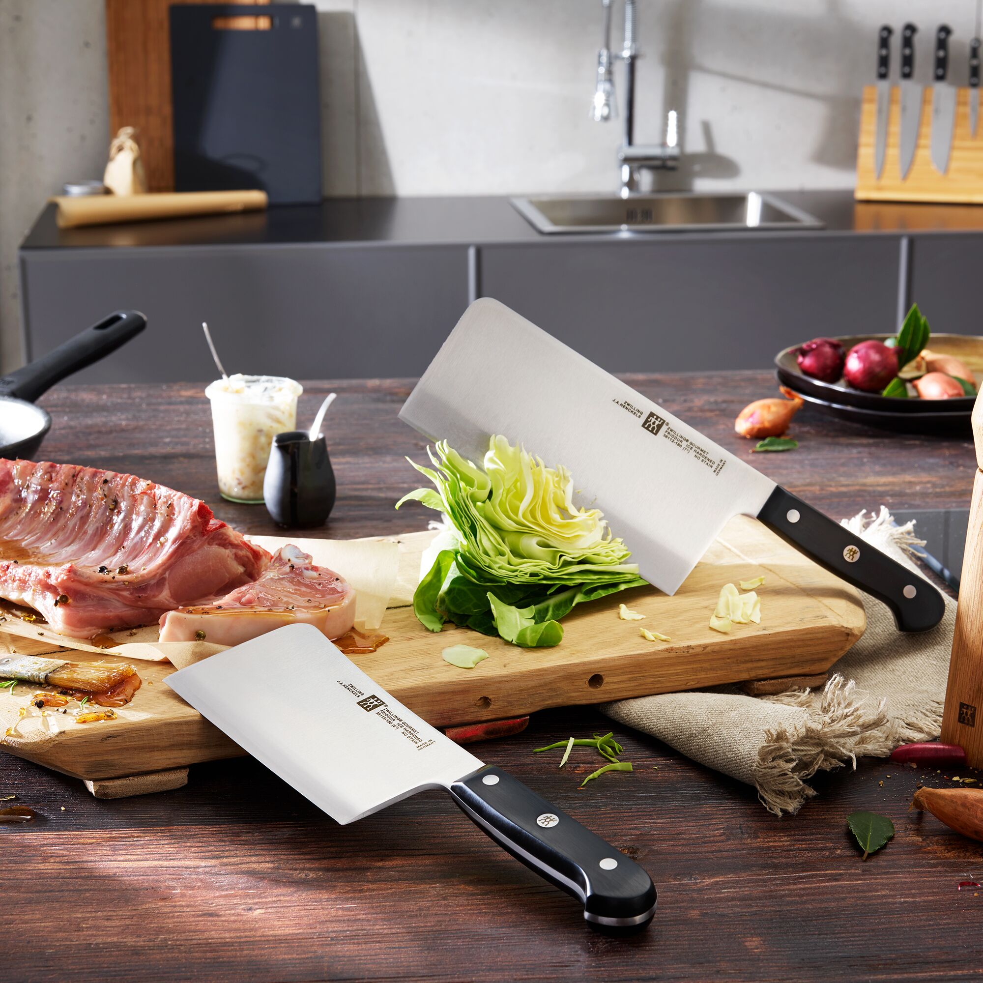 (1 piece) ZWILLING | GOURMET Chinese Chef Knife – Rectangular Blade 18 cm - Slim Grip - For Beginners