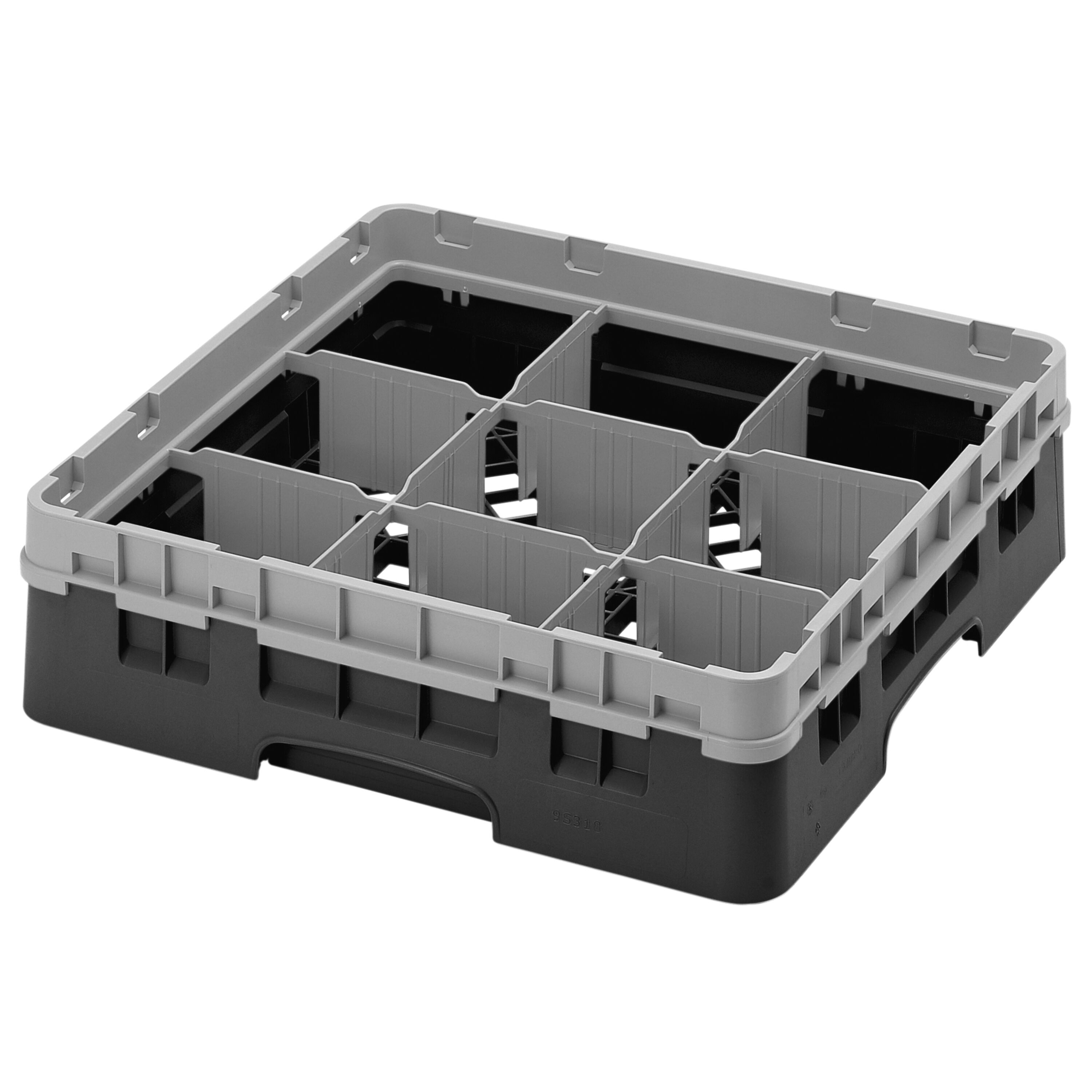 CAMBRO | CAMRACK® - Glazenwasmand 1/1 - 9 vakken - met 1 verlengstuk - 500x500mm - Zwart
