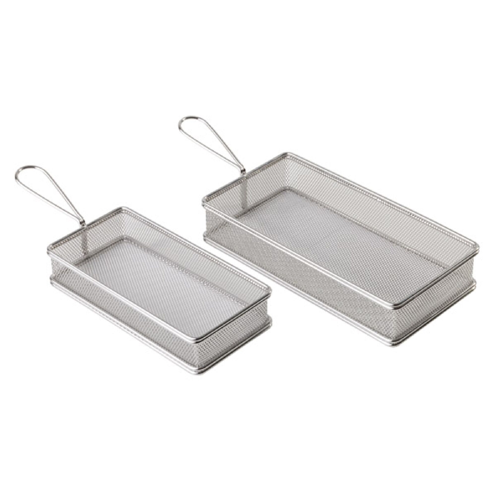 (6 pcs) Panier de service à frites - SNACKHOLDER - acier inoxydable - rectangulaire - 215x105x45mm