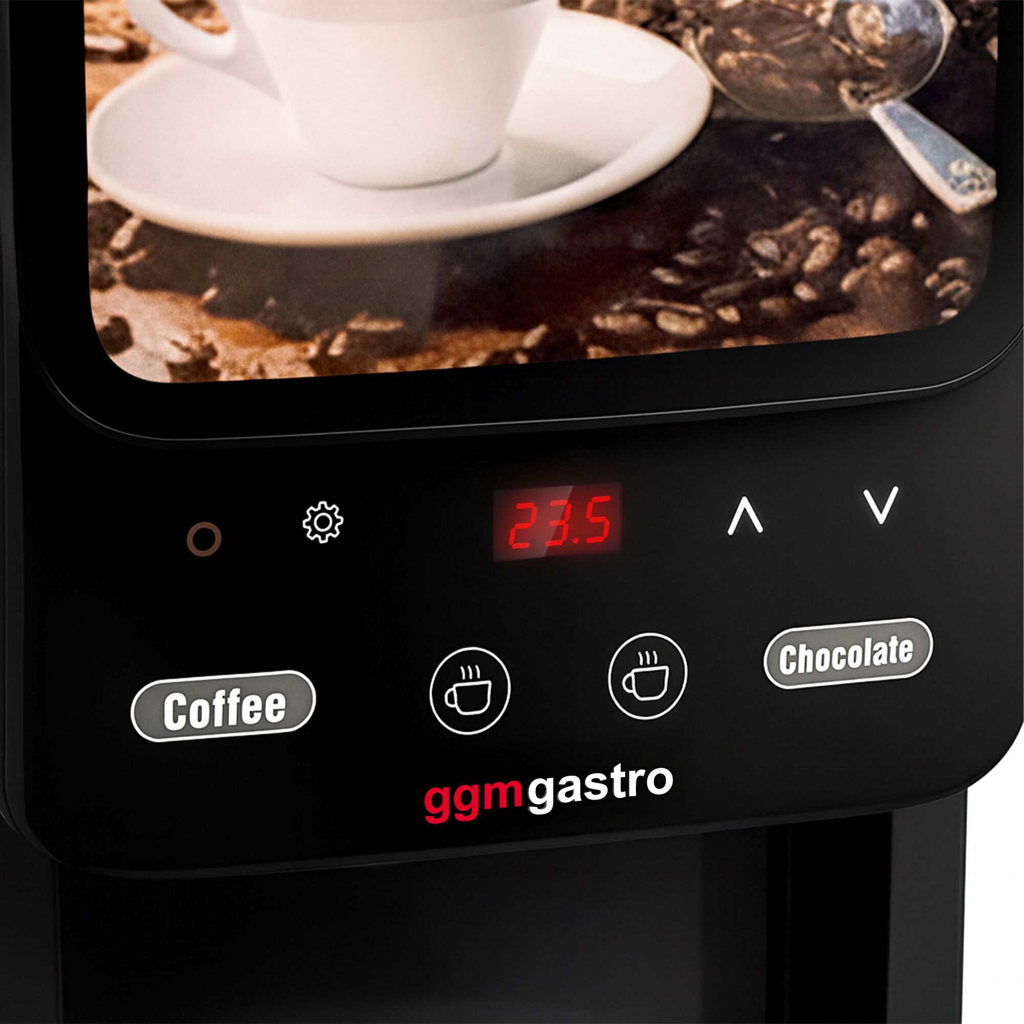 Commercial tabletop instant hot drinks machine, 2 ingredient canisters — 1.8 kW — Touch — Black