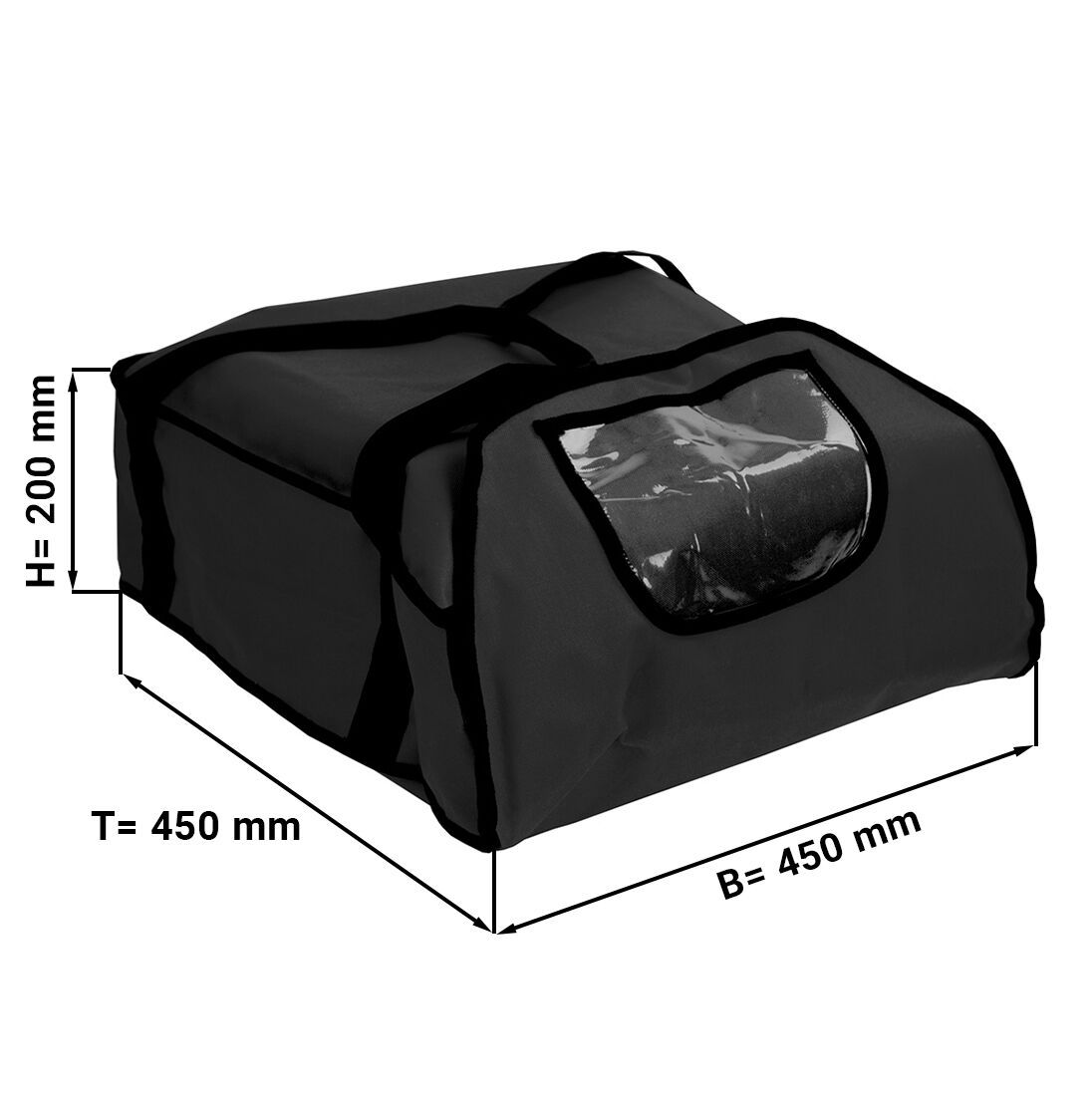 Sac à pizza / Sac isotherme - pour 5 boîtes à pizza 43x43cm - Noir