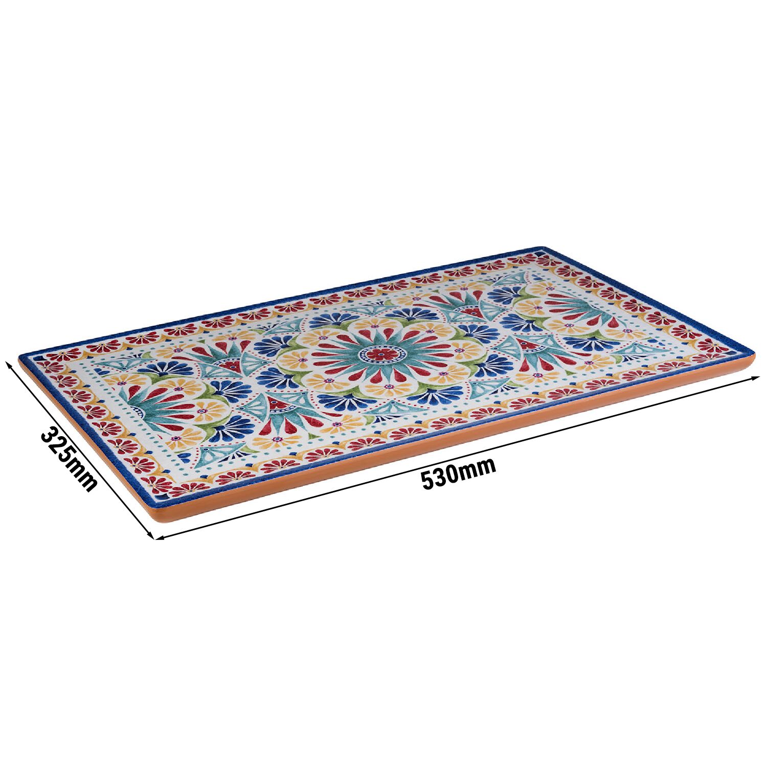 (6 pièces) Plateau GN 1/1 – ARABESQUE – Mélamine – Hauteur : 20 mm – Terracotta