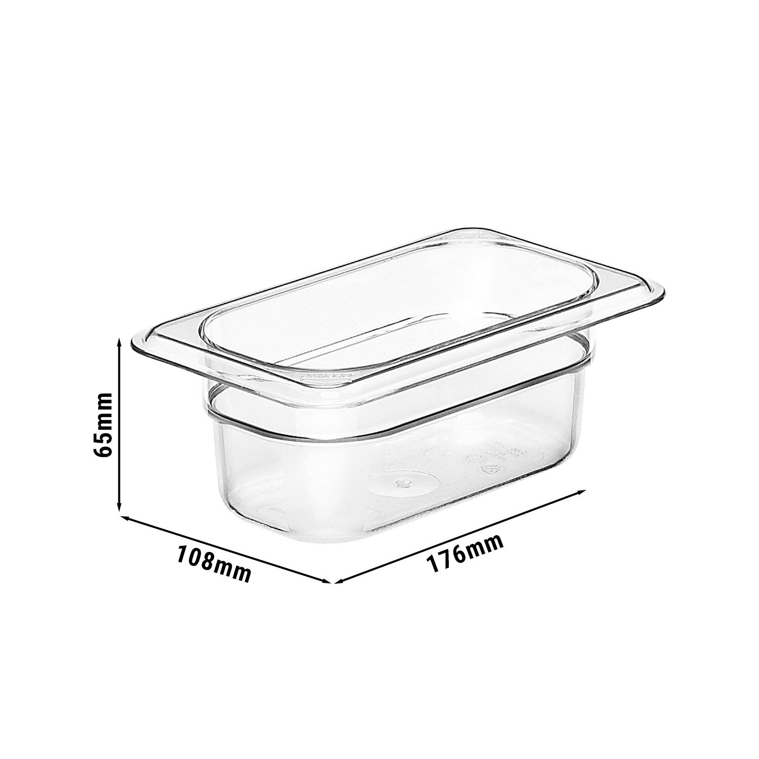 (6 pièces) CAMBRO | Camview® - Bac GN 1/9 en copolymère - Transparent - Hauteur : 65 mm - Sans BPA