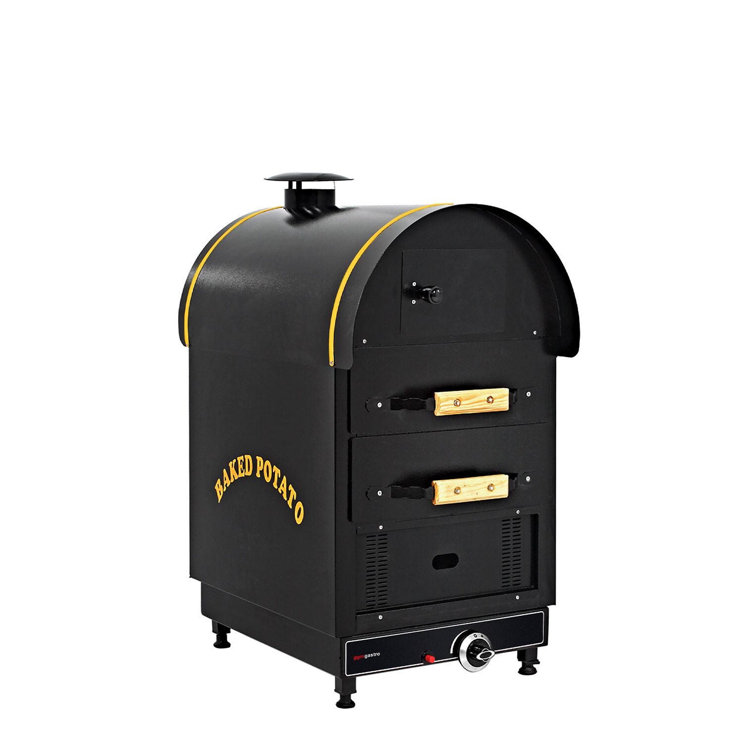 Commercial Gas Jacket Potato Oven - Manual Controls - 4.9kW - 500x950x700mm - with 2 drawers