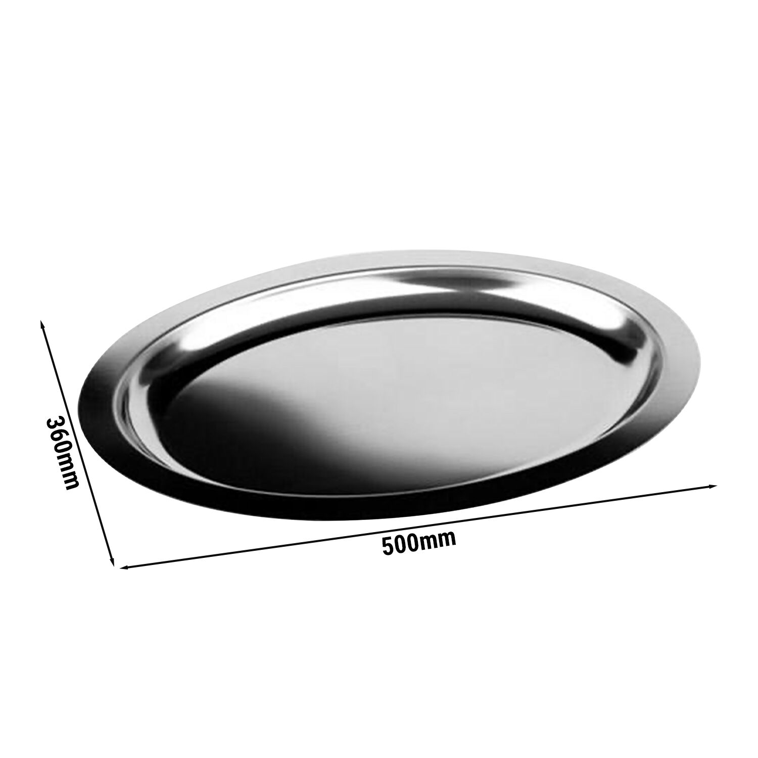 (6 pcs) Serving Tray - FINESSE - Stainless Steel - 500x360mm - Height: 30mm
