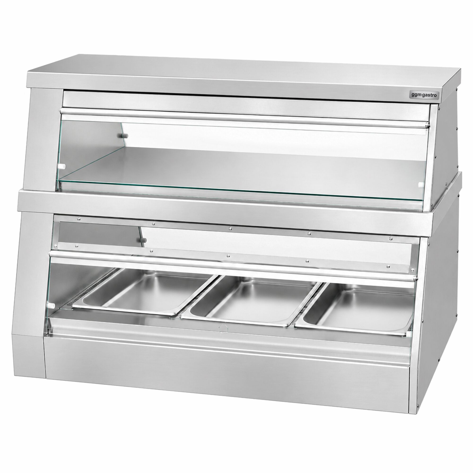 Commercial Heated Display Cabinet – 1200 mm – for 3 × GN 1/1 – Individually Adjustable – 3.5 kW