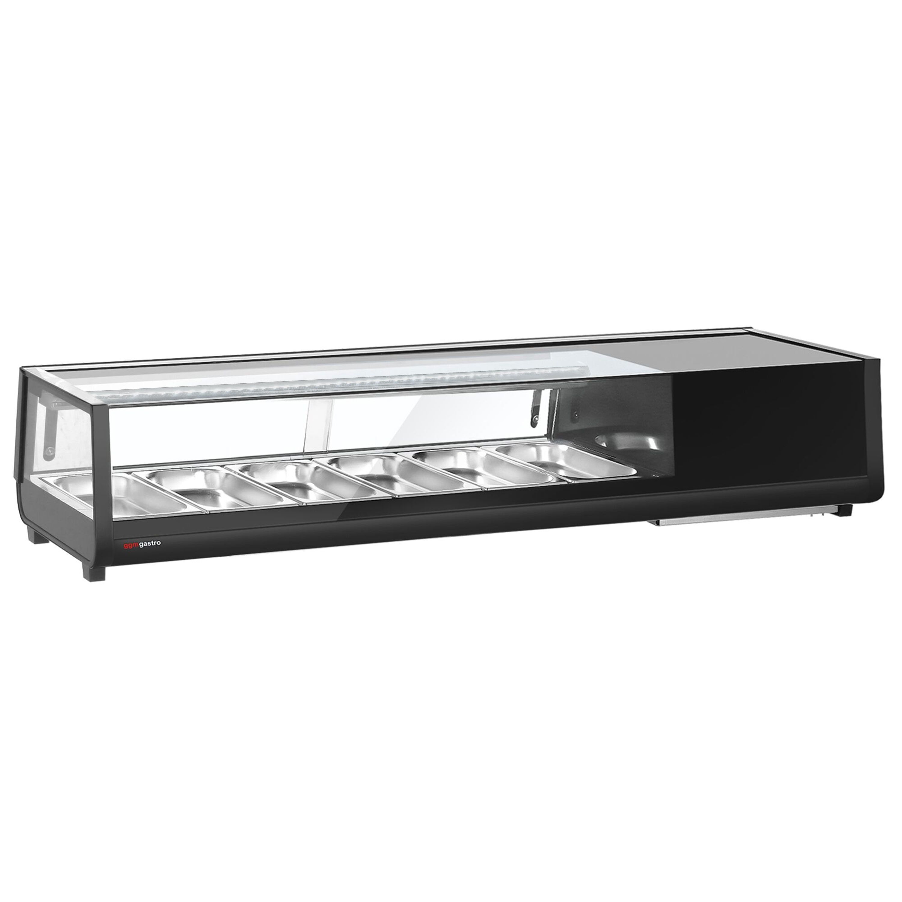 Sushi-Kühlvitrine - 6x GN 1/3 - Schwarz