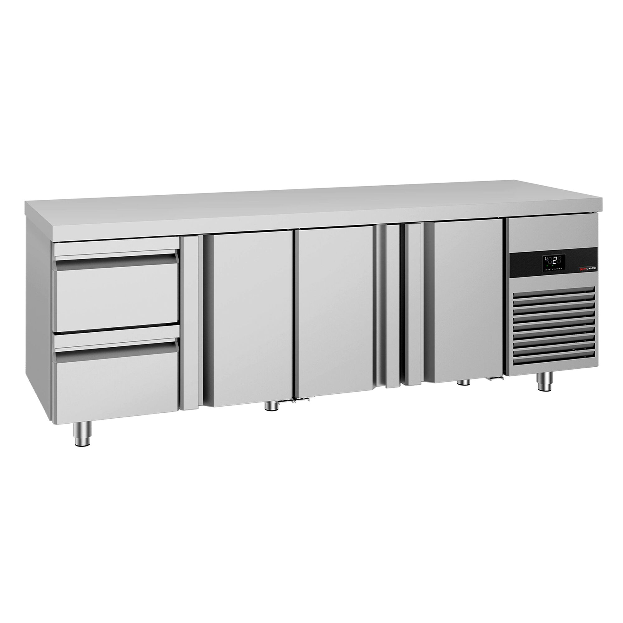 Table réfrigérée PREMIUM - 2330x700 mm - avec 3 portes - 2 tiroirs