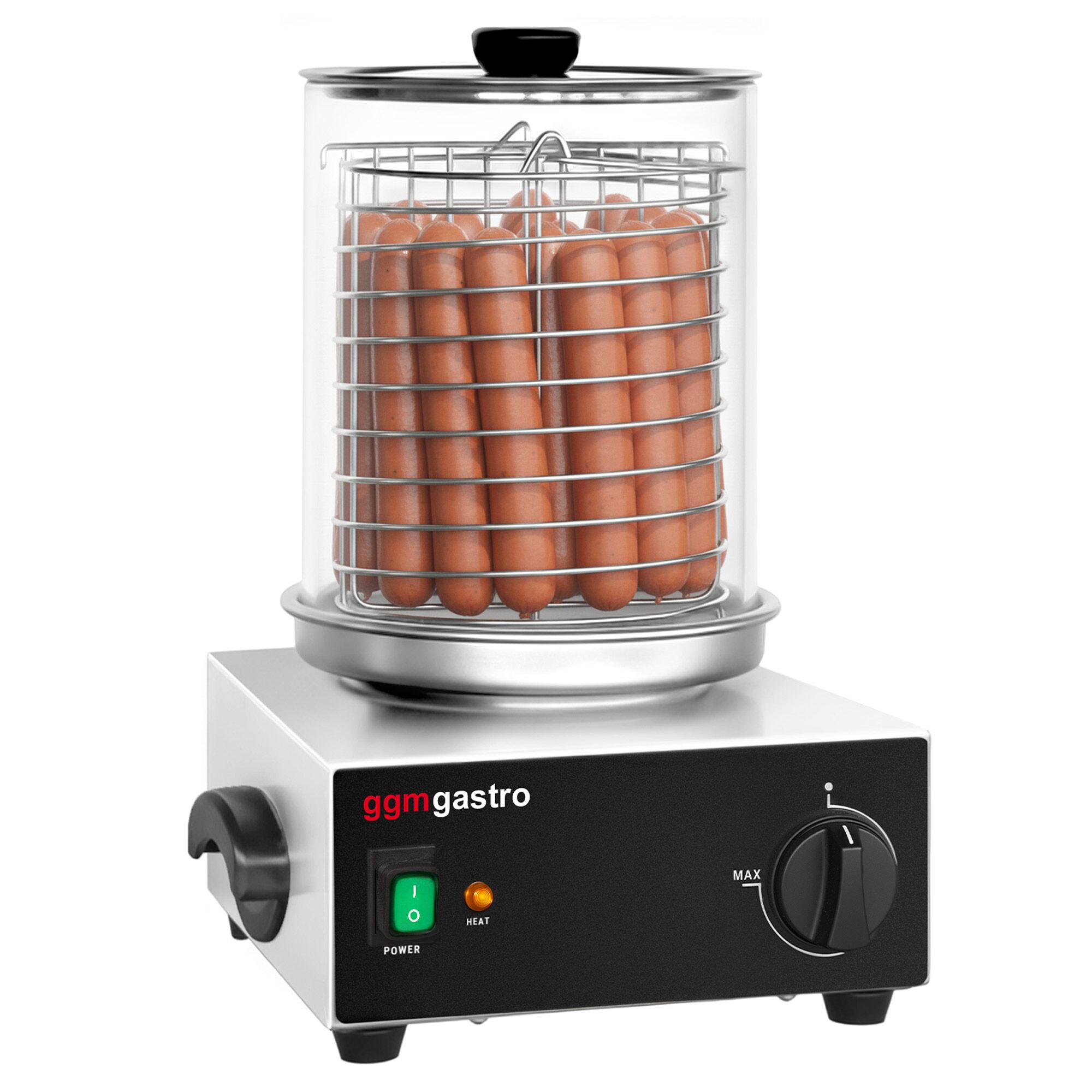 Saladette Kompakt - 1210x700 mm - glasöverdel - 2 dörrar - för 9x GN 1/6 - inkl. Hotdoggrill & -värmare
