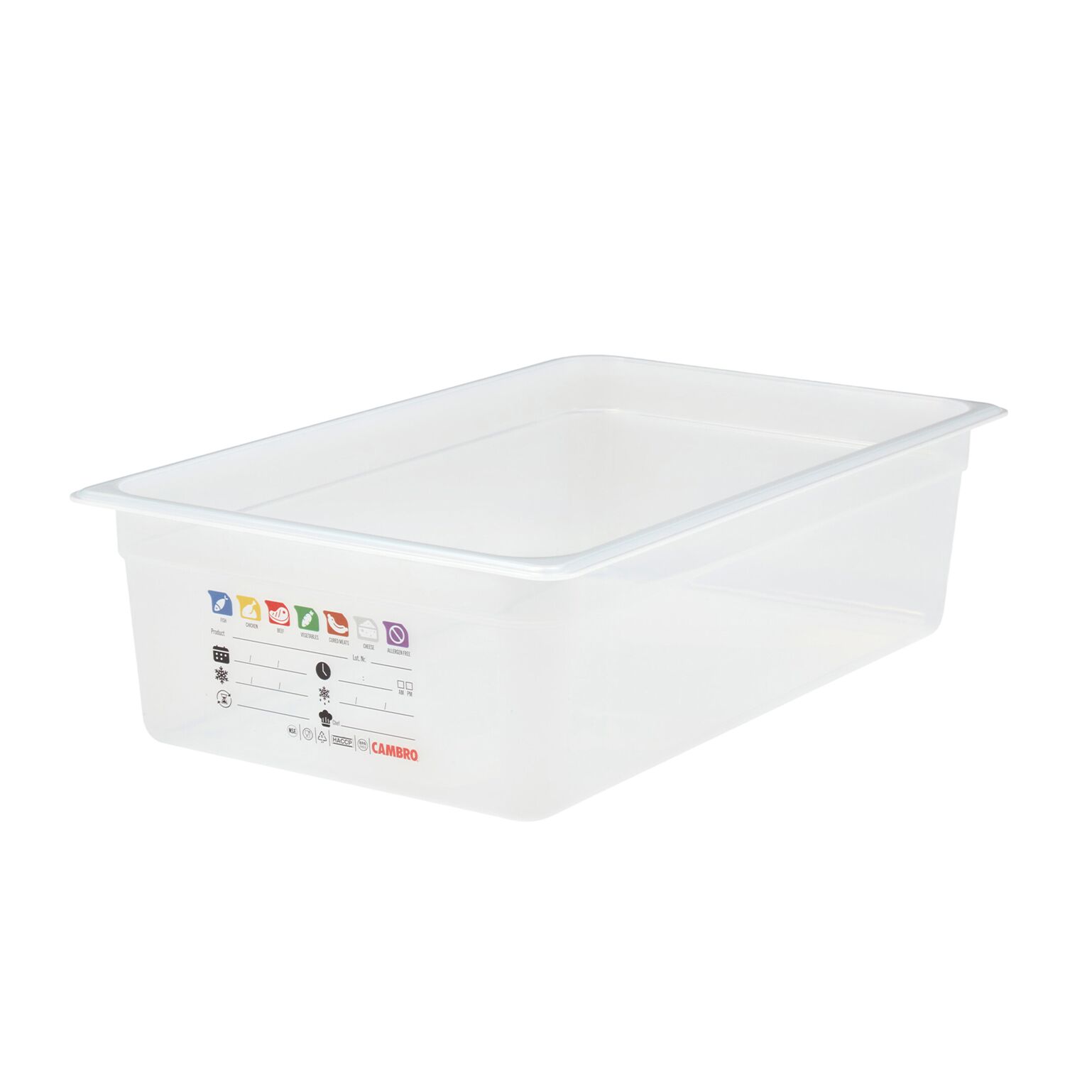 (6 pièces) CAMBRO | SafeTrak - Récipients en polypropylène GN 1/1 - laiteux - Hauteur : 150mm