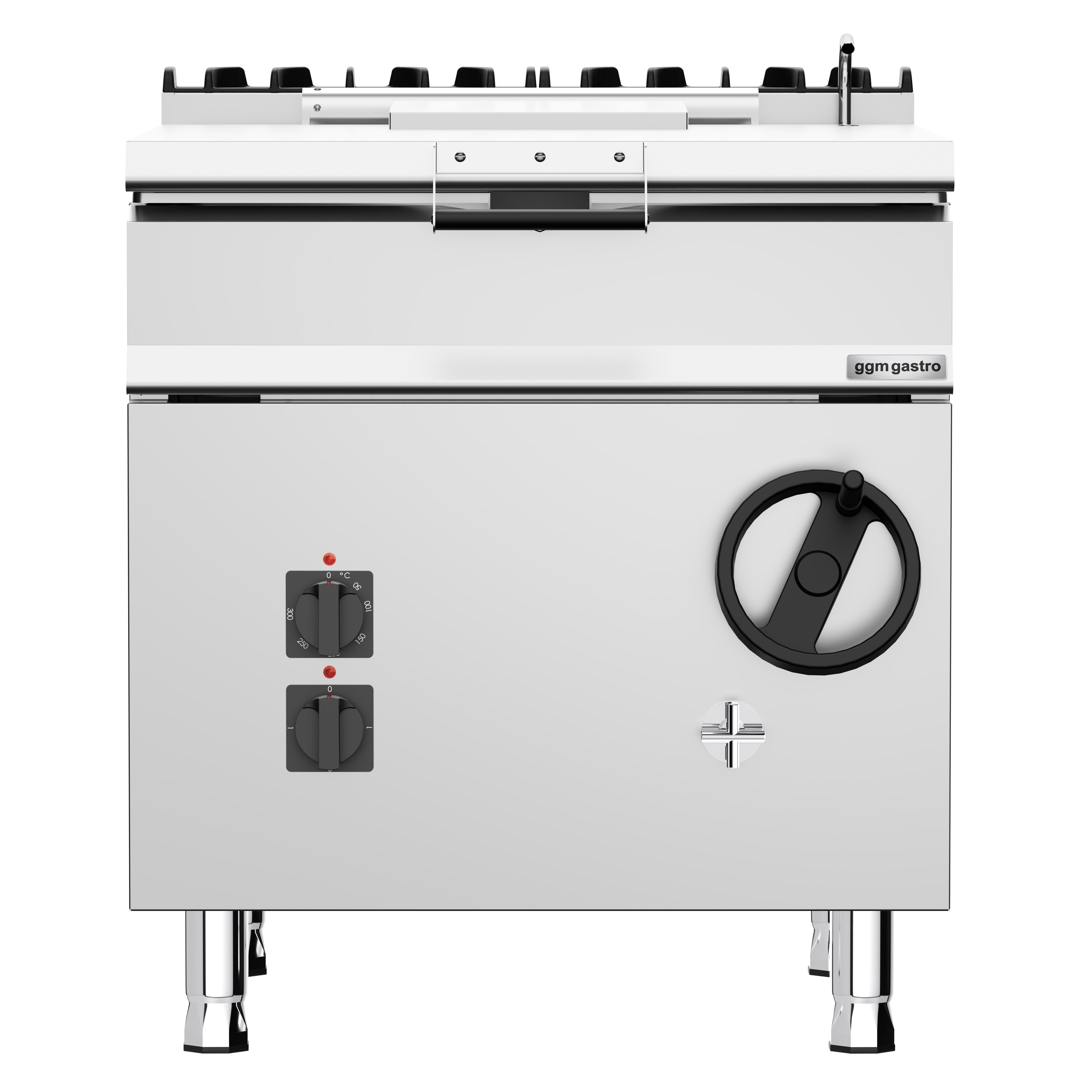 Poêle basculante électrique - 80 litres - 12 kW - avec volant manuel et raccordement d’eau