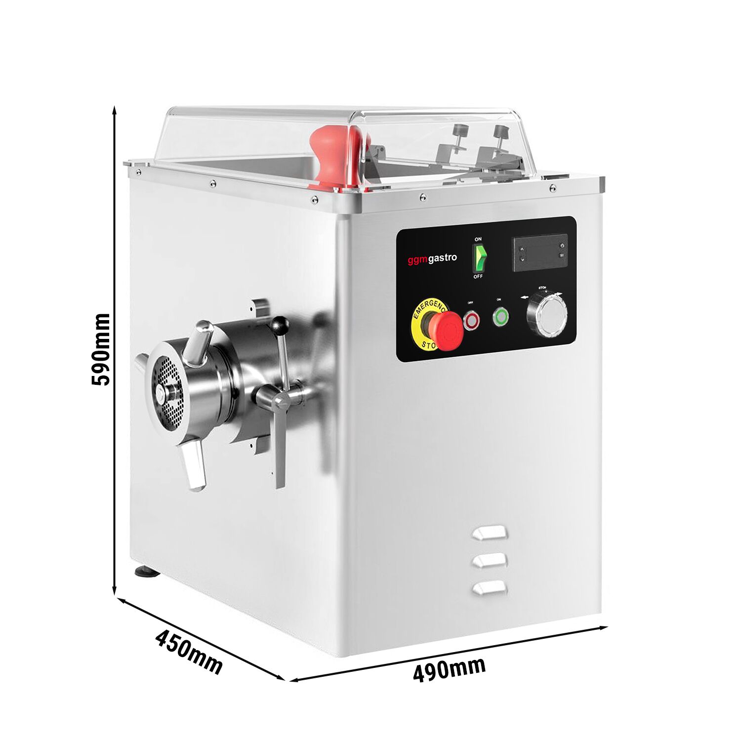 Heavy Duty Electric Meat Mincer Size 22 - 250kg/h - 1.5 kW - Mincing Plate 4mm - with Cooling System