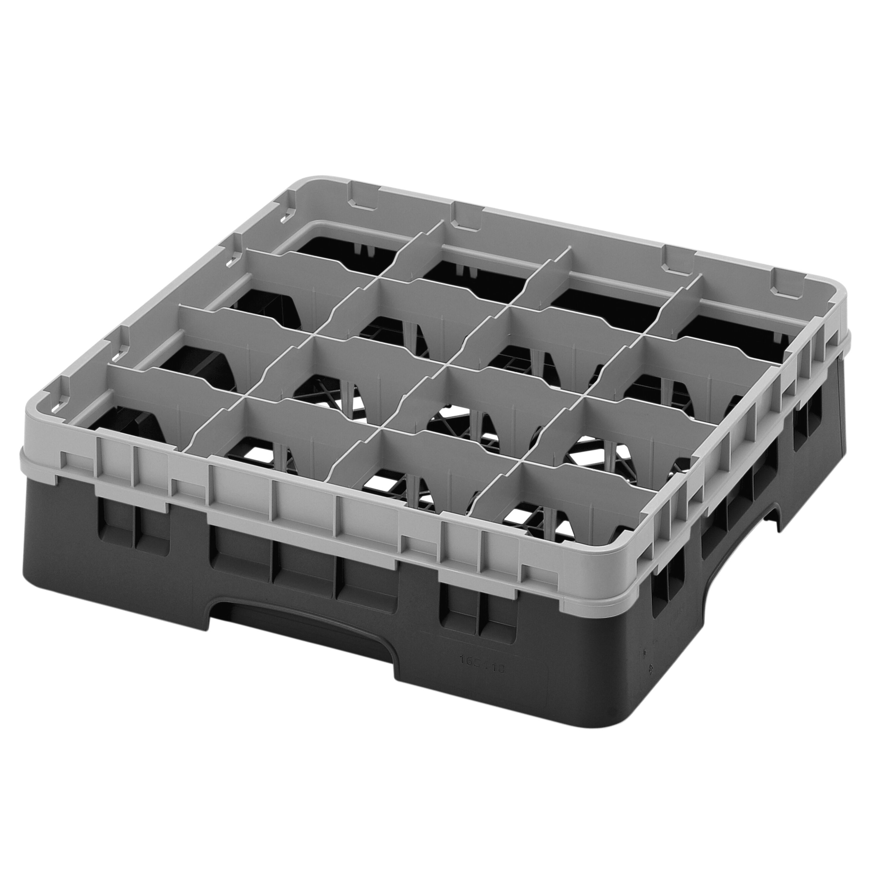 CAMBRO | CAMRACK® - Glazenwasmand 1/1 - 16 vakken - met 1 verlengstuk - 500x500mm - Zwart