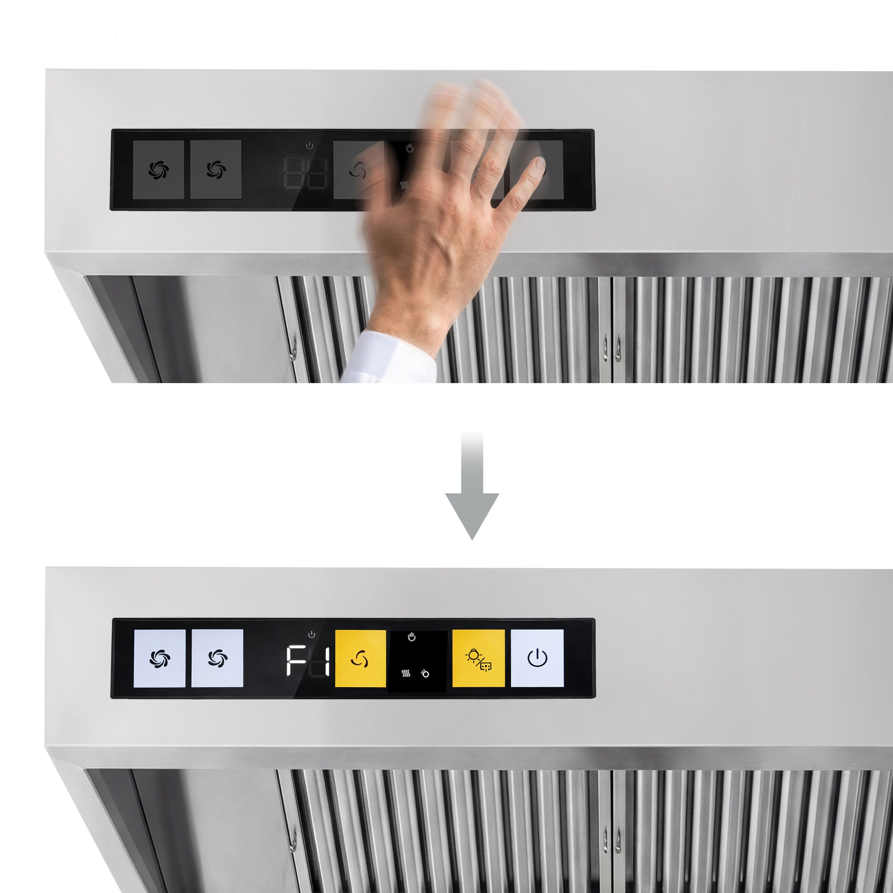 Hotte murale avec moteur – 1000 mm – régulateur, filtre et lampe
