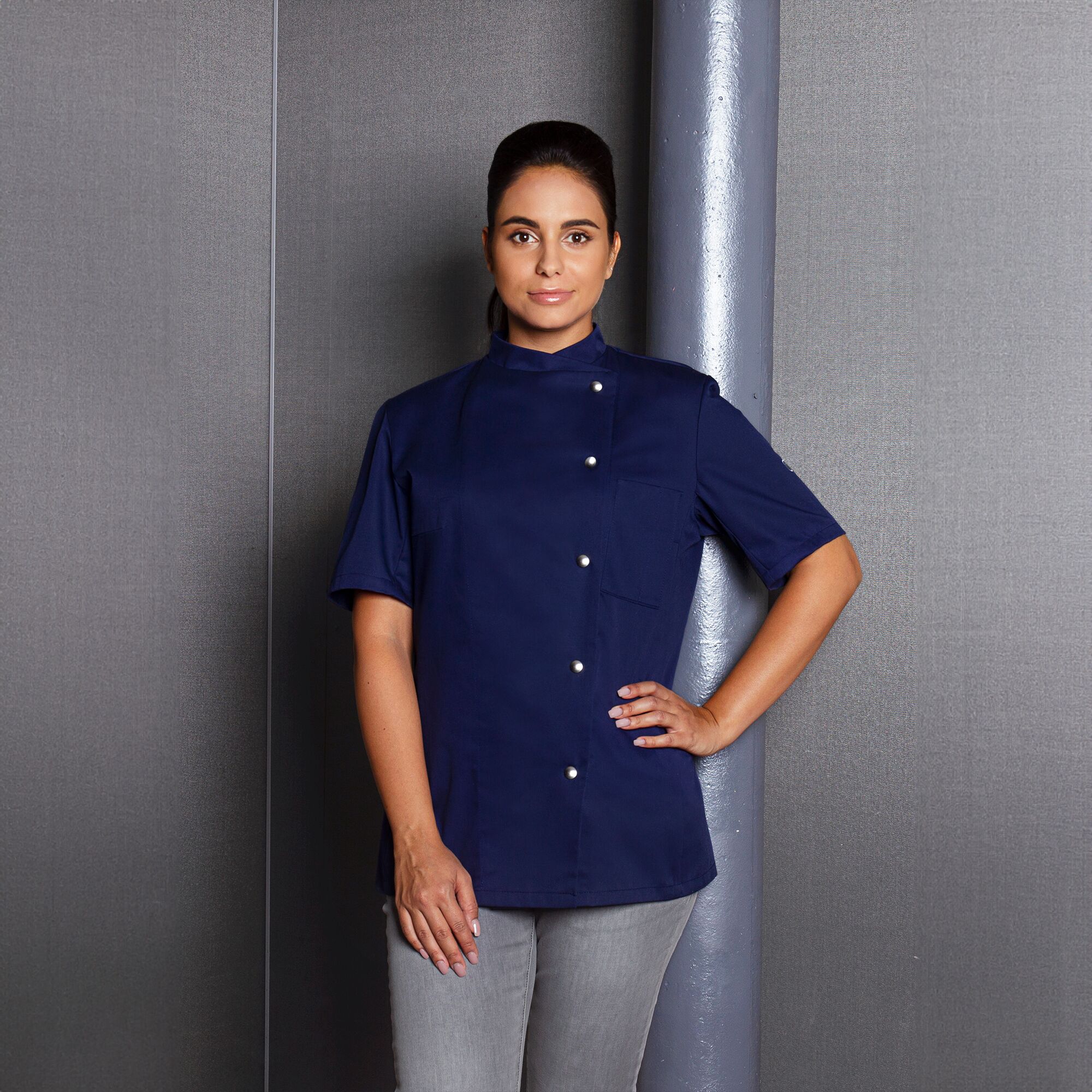 KARLOWSKY | Veste de cuisine femme Greta - Marine - Taille : 34