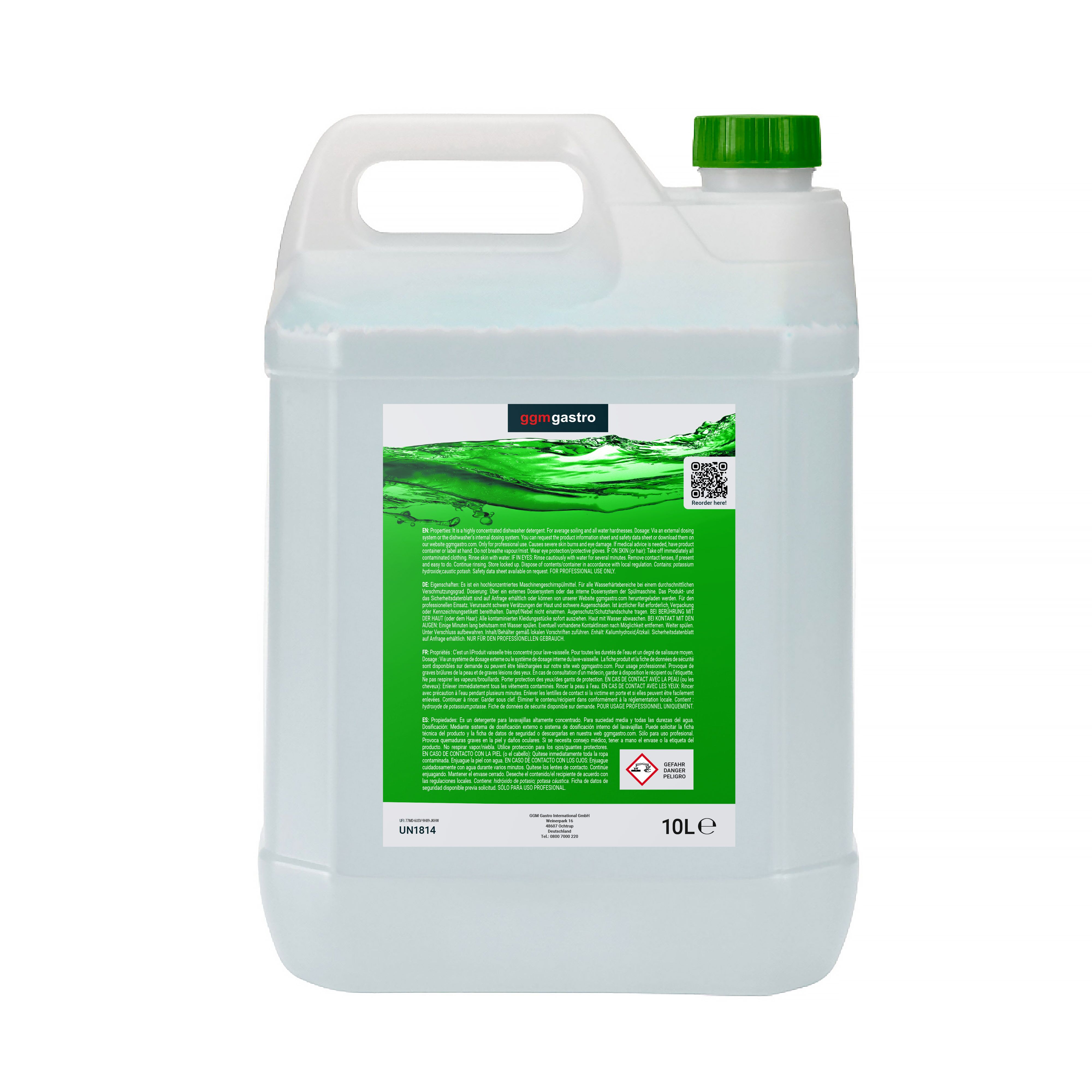 (4 pcs) Détergent lave‑vaisselle professionnel - à 4x10L - Écologique & sans chlore