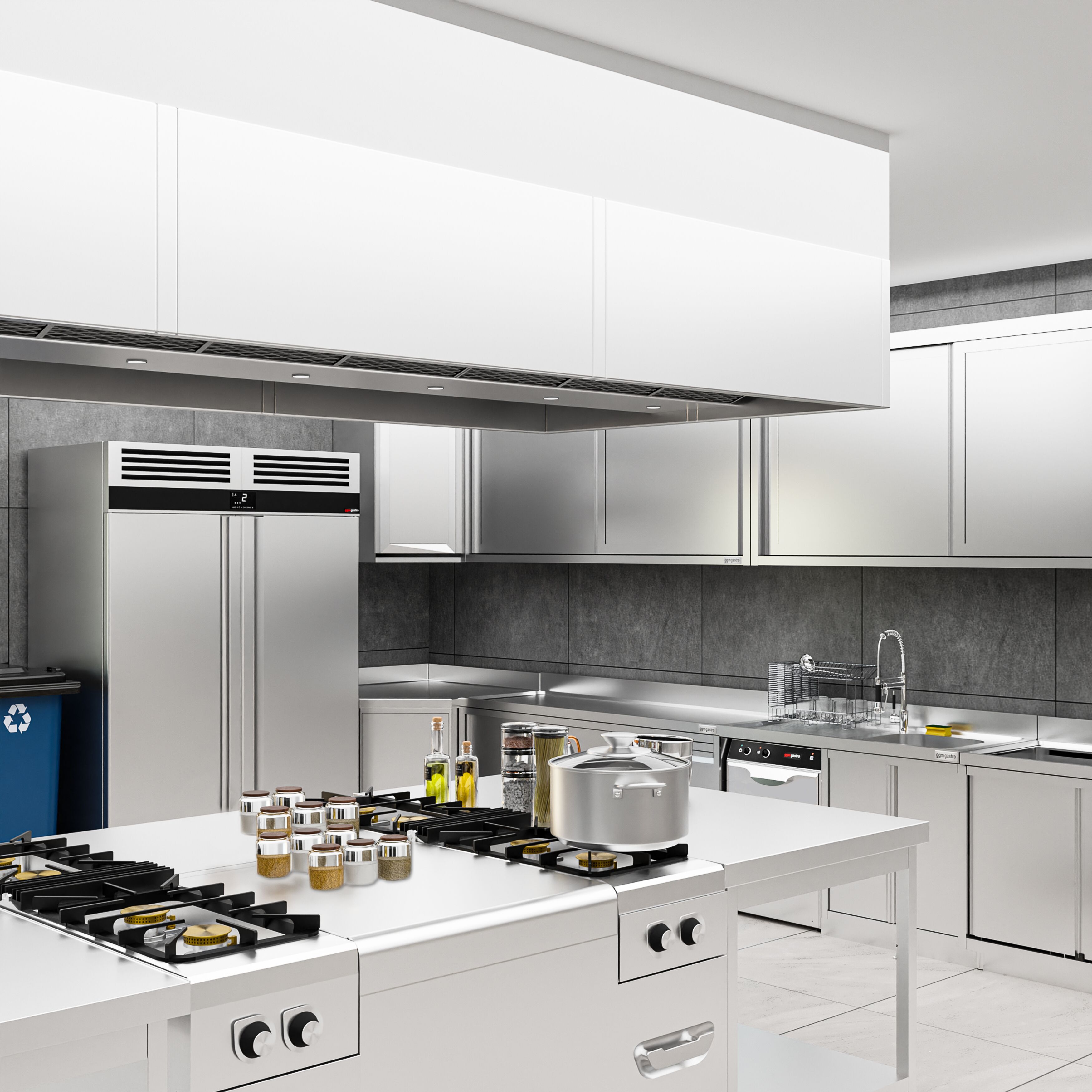 GGM Gastro | ASK66A | Edelstahl Arbeitsschrank Premium - 600x600mm - mit Flügeltür & Aufkantung